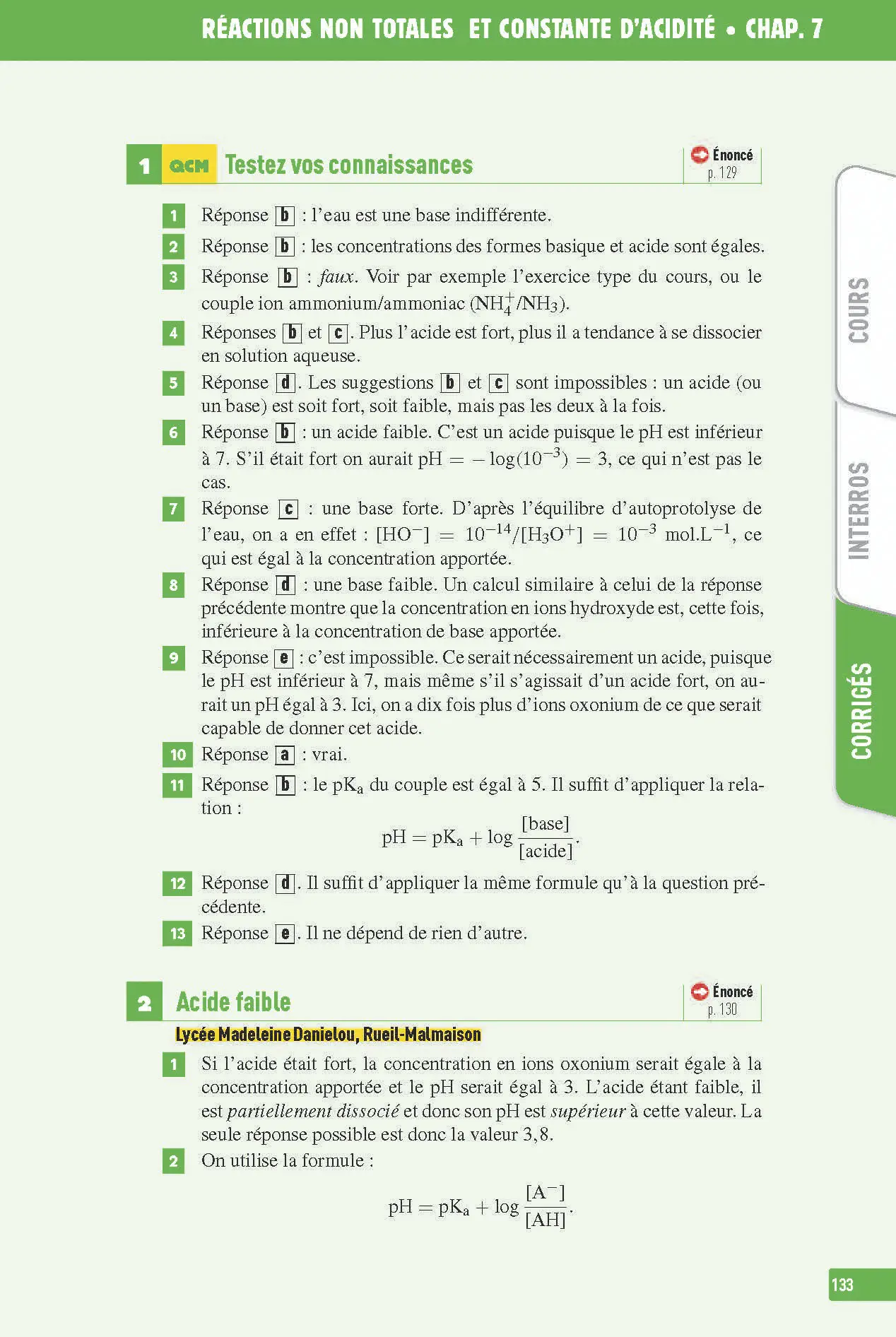 Physique-Chimie Terminale - Interros des lycées Tle - Les vrais exos du BAC - + de 100 exercices avec corrigés détaillés - BAC 2027 - Cahier d'exercices - 9782095038632 - Page intérieure 7