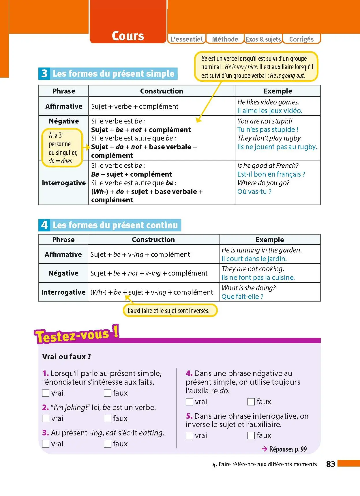 Anglais Terminale - ABC Réussite - Bac 2027 - Enseignement commun Tle - Cours, Méthode, Exercices et Sujets corrigés - Livre de cours, méthode et exercices - 9782091571300 - page intérieure 83