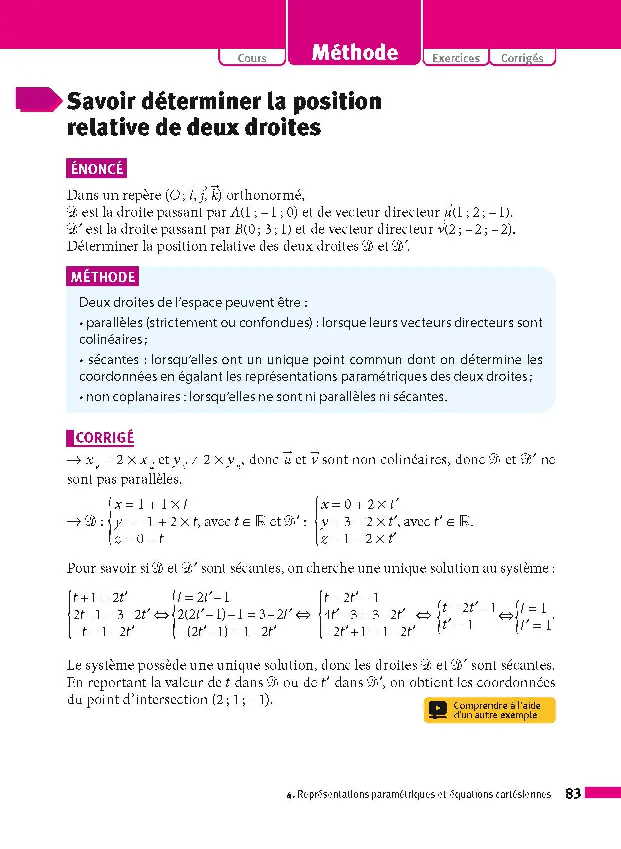 Maths Terminale - ABC Réussite - Bac 2027 - Enseignement de spécialité Tle - Cours, Méthode, Exercices et Sujets corrigés - EPUB - Livre de cours, méthode et exercices - 9782095014247 - page intérieure 83
