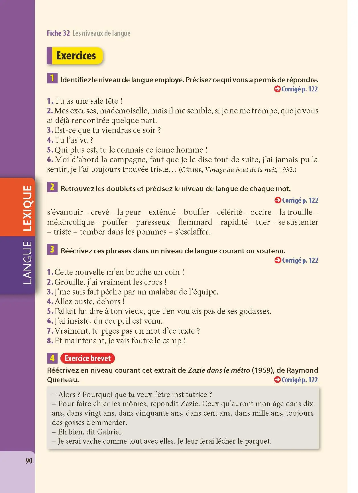 Français 3e - ABC Excellence - Le Brevet brillamment - Cours, Méthode, Exercices - Brevet 2027 - Livre de cours, méthode et exercices - 9782091571331 - page intérieure 90