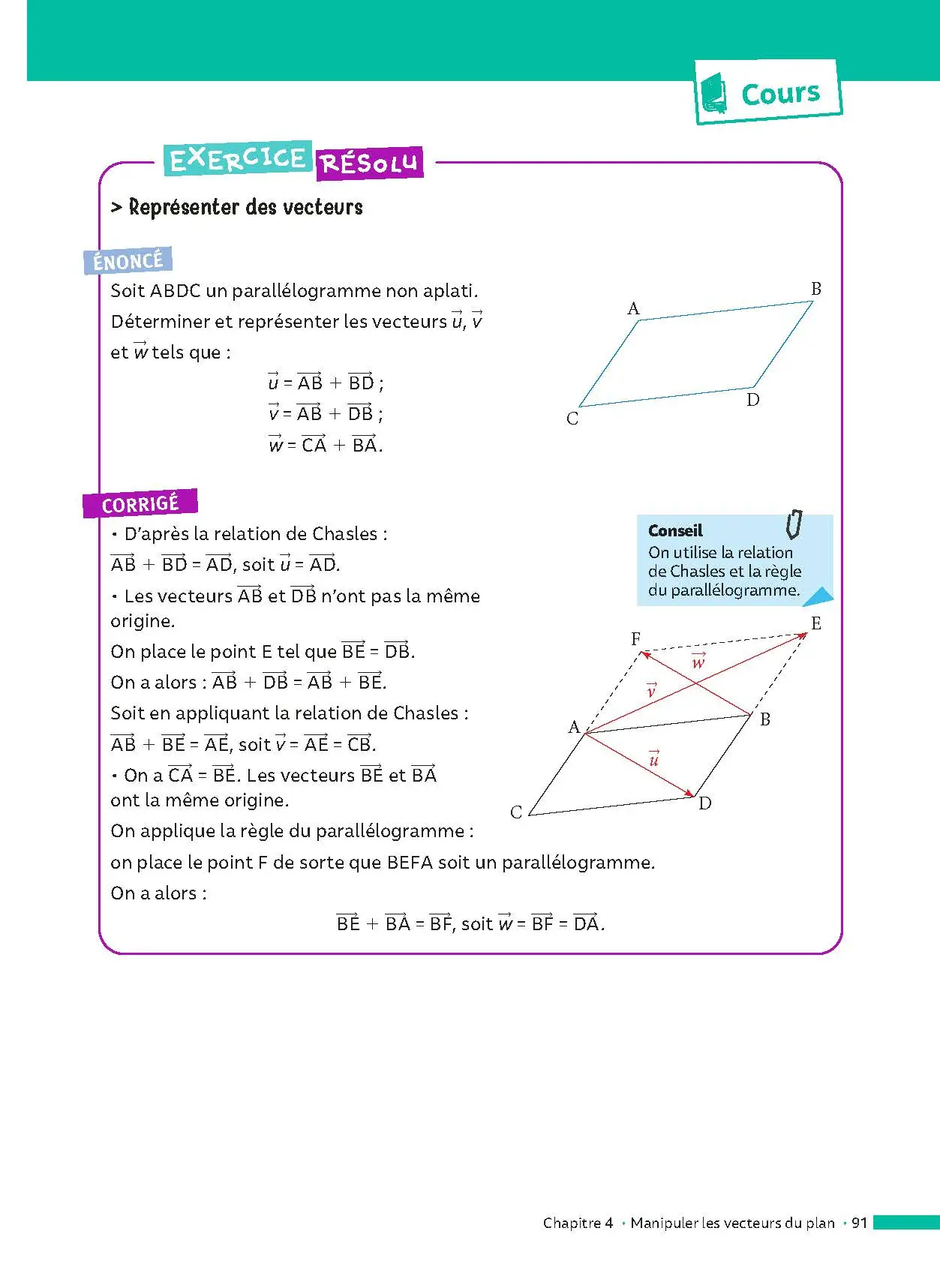 Maths 2de - ABC Réussite - Programme de seconde 2026-2027 - Cours, Méthode, Exercices - Livre de cours, méthode et exercices - 9782091571089 -  [page intérieure 91]