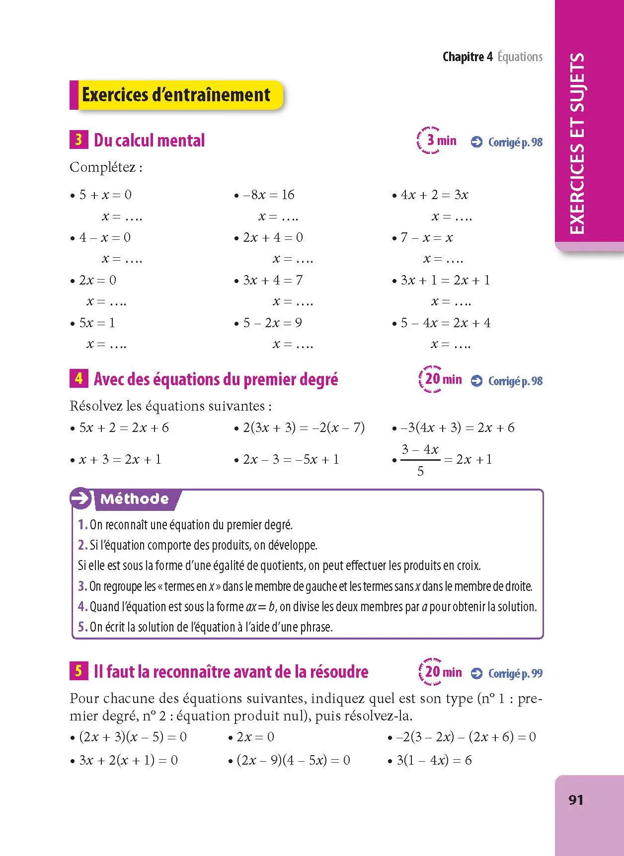 Maths 3e - ABC Excellence - Le Brevet brillamment - Cours, Méthode, Exercices - Brevet 2027 - Livre de cours, méthode et exercices - 9782091571324 - page intérieure 91
