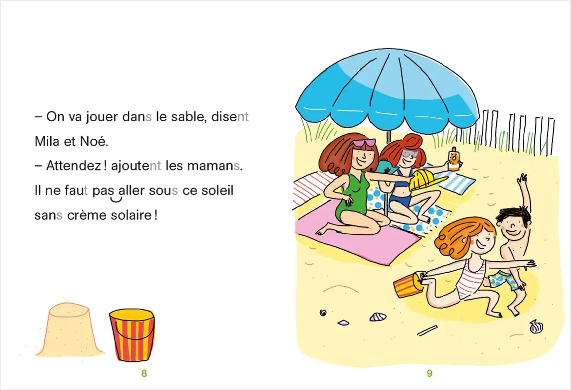 Regarde, je lis - Mila et Noé à la mer - Lecture CP Niveau 3  - Roman - 9782091933832 - page intérieure 