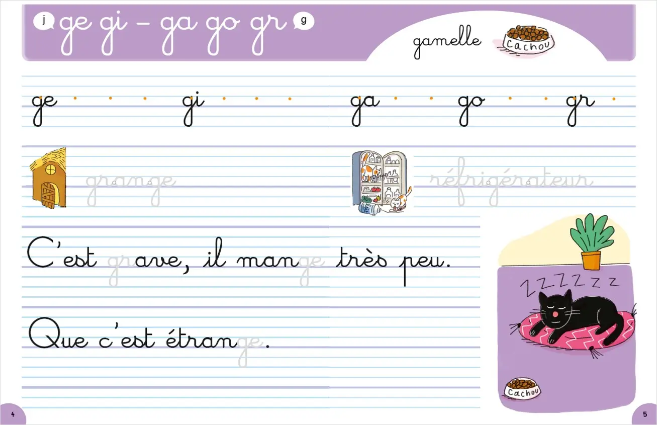 Regarde, je lis - Mila et Noé - J'écris des phrases - Cahier effaçable - Niveau 3 - Dès 5 ans - Cahier d'exercices - 9782091933948 - page intérieure