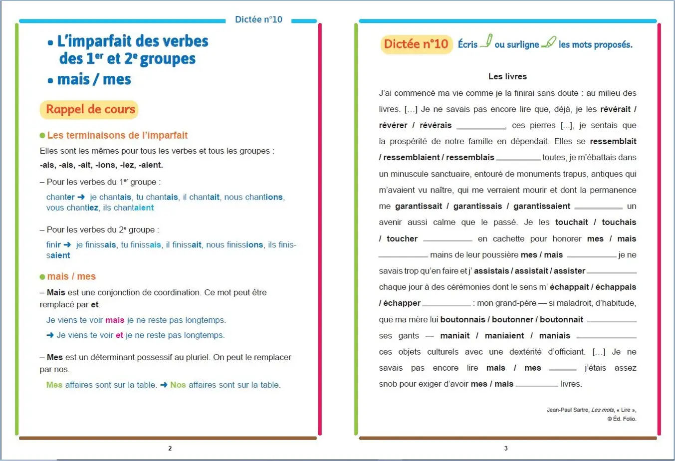 Dyscool - Dictées 3ème - adapté aux enfants DYS ou en difficulté  - Cahier d'exercices - 9782091934754 - page intérieure