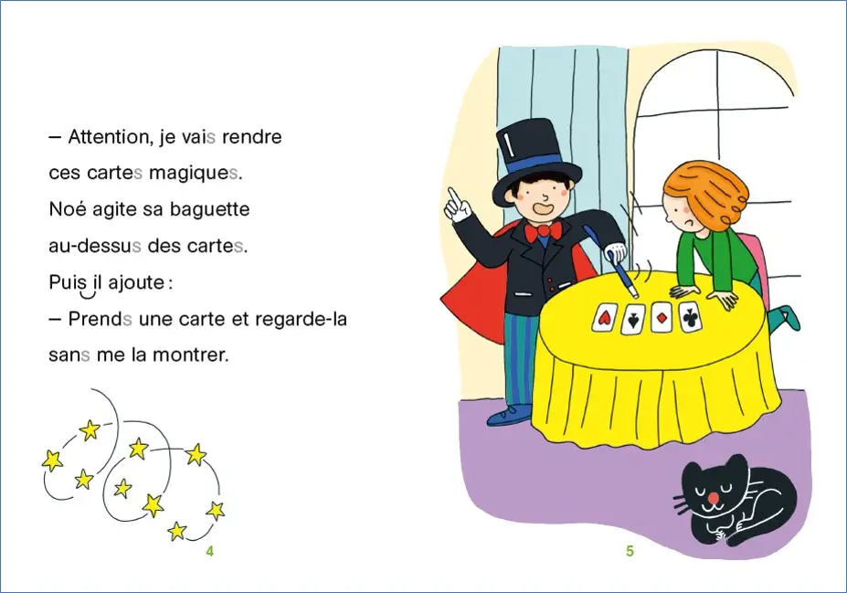 Regarde, je lis avec Mila et Noé - lecture CP - Niveau 3 - Mila et Noé magiciens - Roman - 9782091934969 - page intérieure