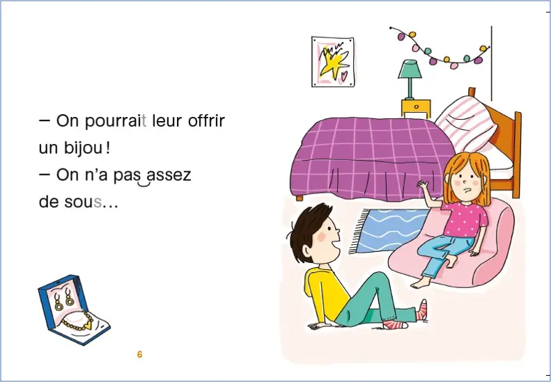 Regarde, je lis avec Mila et Noé - Lecture CP - Niveau 2 - La fête des mères  - Roman - 9782091934976 - page intérieure