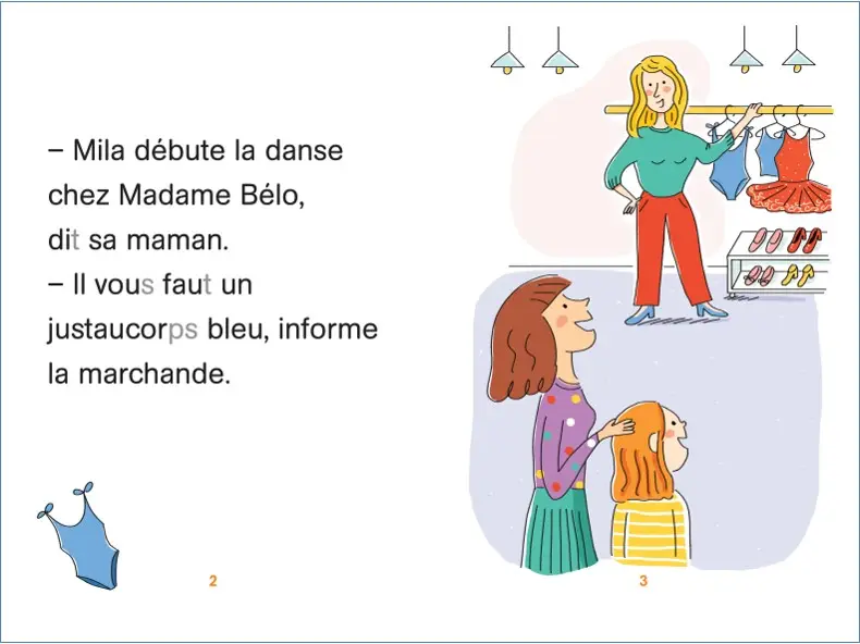 Regarde, je lis avec Mila et Noé  - Lecture CP niveau 2 - Mila Danseuse - Roman - 9782091935638 - page-intérieure