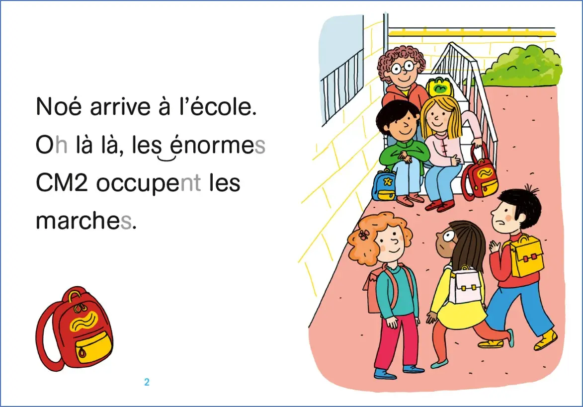 Jour de rentrée au CP - Regarde, je lis avec Mila et Noé  - Lecture CP niveau 1 - Roman - 9782091935690 - page-interieure