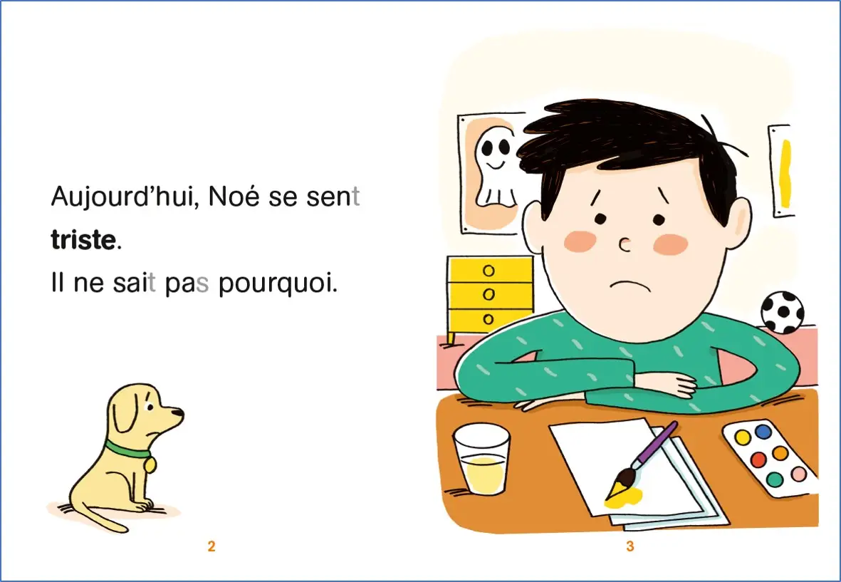 Les émotions de Noé - Regarde, je lis avec Noé et Mila - Lecture CP - Niveau 2 - Dès 5 ans - Roman - 9782091935737 - page-interieure