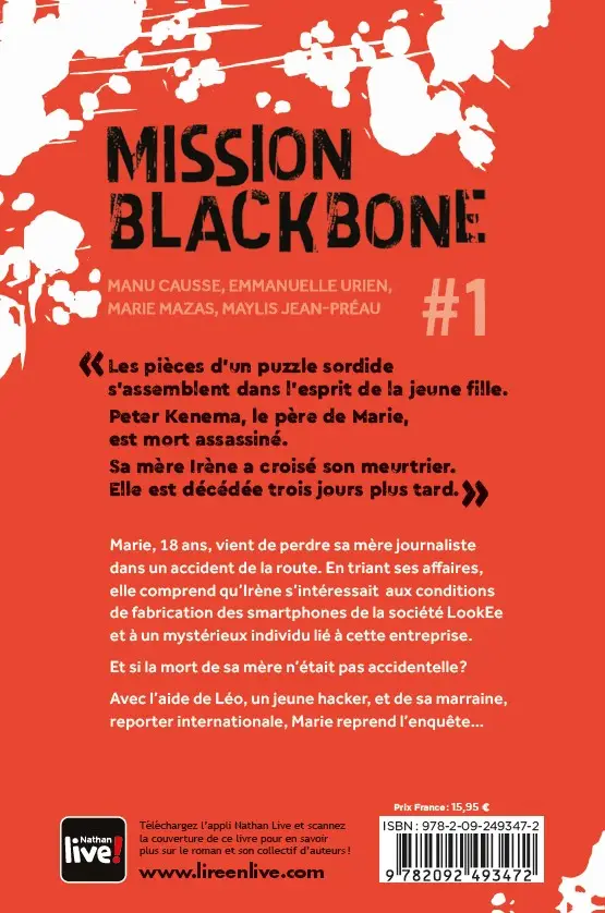 Mission Blackbone - Bloody phone - Tome 1 - Thriller - Roman - 9782092493472 - page-interieure