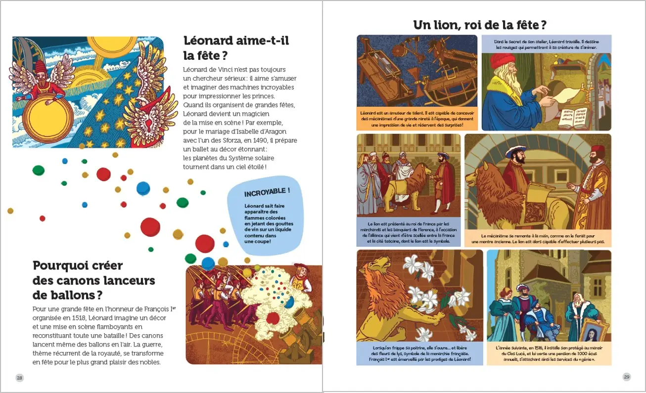 Leonard de Vinci - Questions/Réponses - Dès 7 ans - Livre documentaire - 9782092495575 - page-intérieure