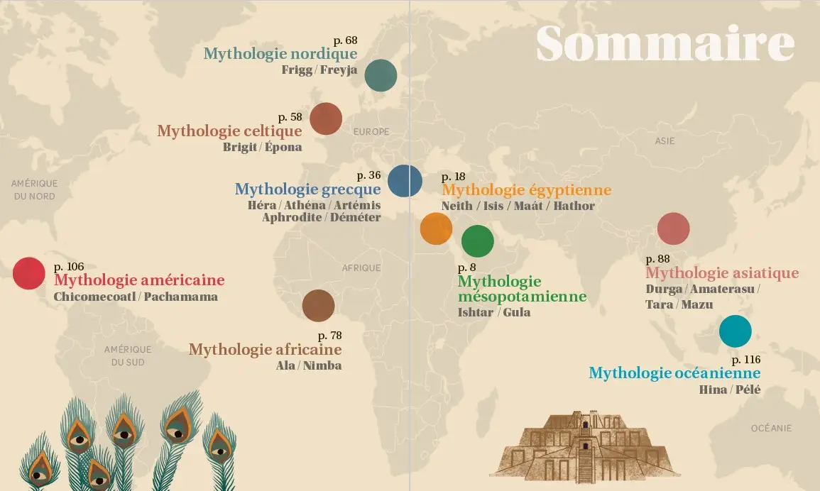 Un dieu sur deux est une déesse - Un regard neuf et audacieux sur les mythologies du monde entier  - Dès 7 ans - Livre documentaire - 9782092497555 - page-interieure