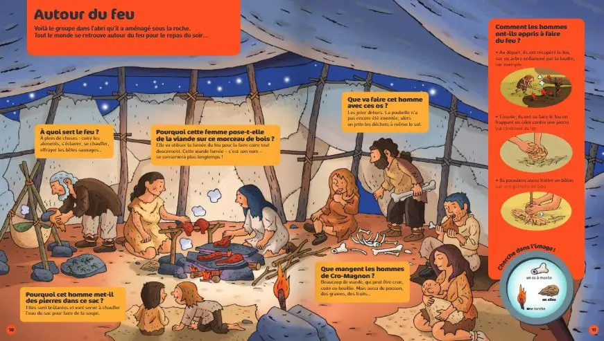 Les hommes de la préhistoire - Questions/Réponses - doc dès 5 ans - Livre documentaire - 9782092551660 - page-interieure