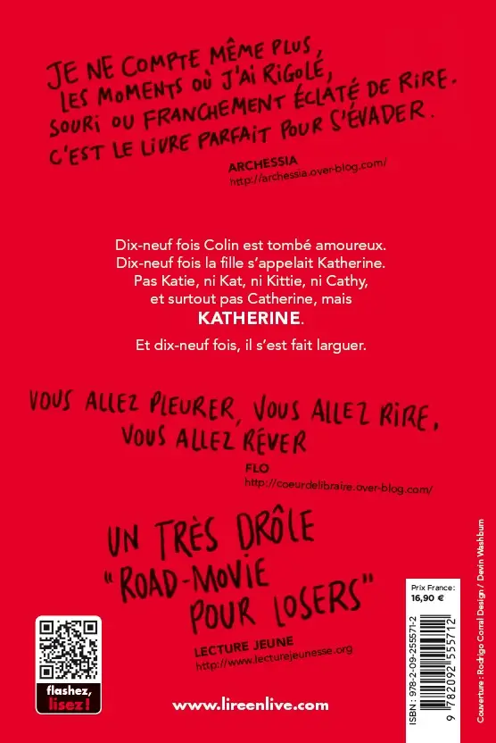 Le théorème des Katherine - Comédie Romantique - Roman - 9782092555712 - page-interieure