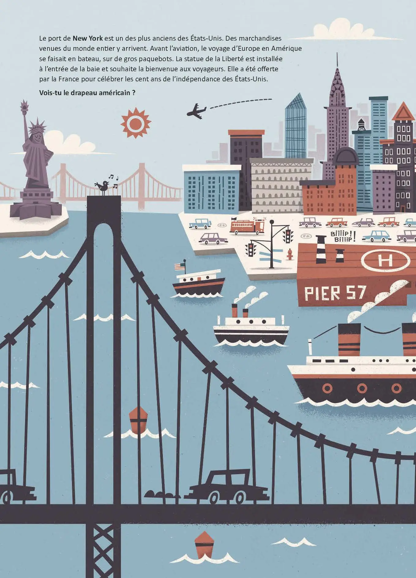 Ports autour du monde - Un magnifique livre pour découvrir les ports et les villes maritimes du monde - jeu cherche et trouve -  Dès 5 ans - Livre documentaire - 9782092581537 - page intérieure