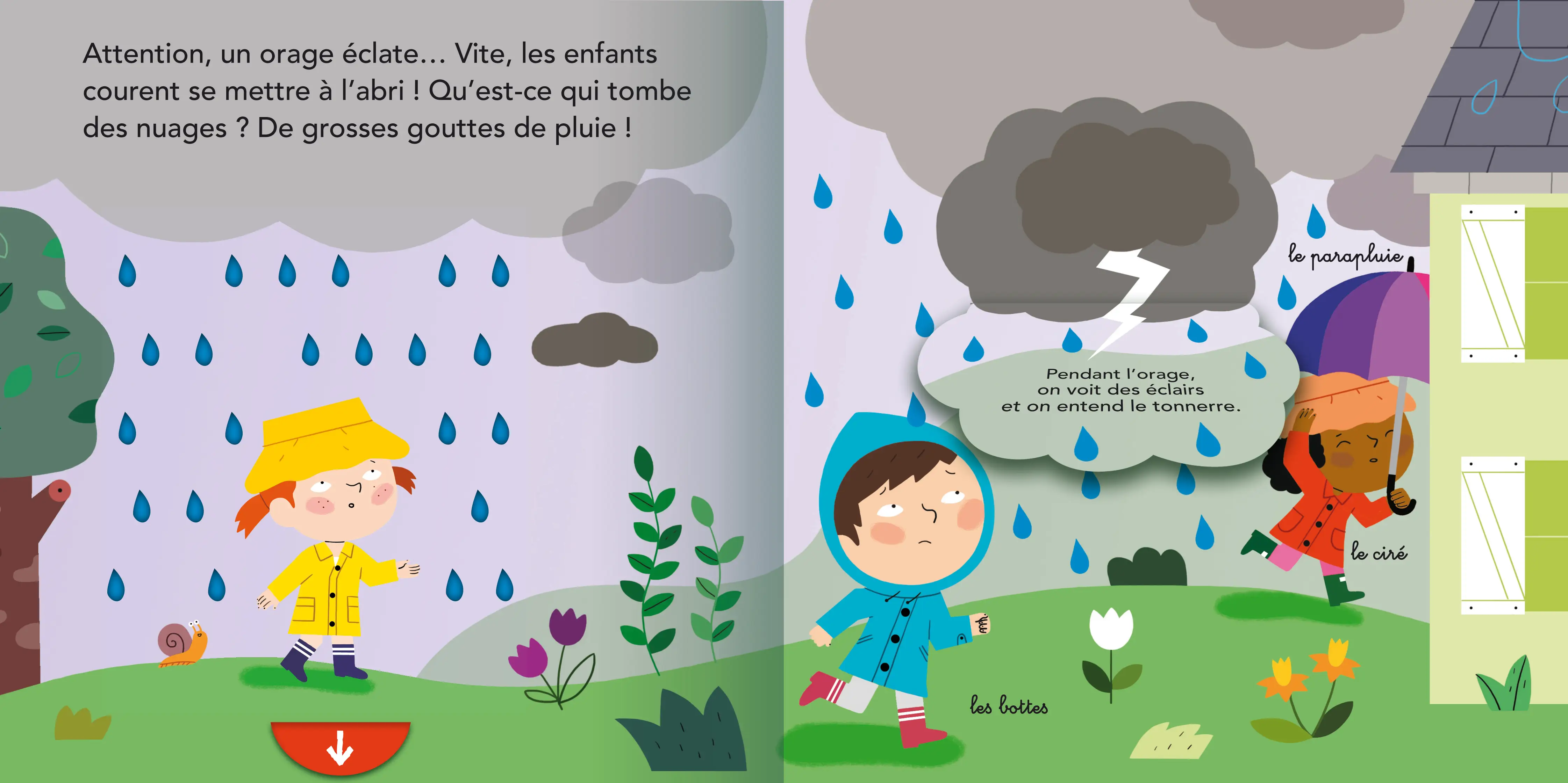 Quel temps fait-il ? - Kididoc livre animé - Dès 2 ans - Livre documentaire - 9782092593080 - page intérieure