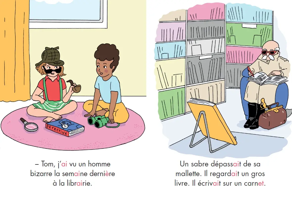 Mon coffret premières lectures Montessori - une drôle d'affaire - Niveau 4 - 4/7 ans - Roman - 9782092789636 - page intérieure