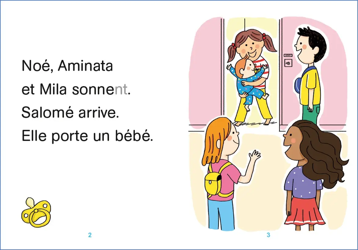 Le petit frère - Regarde, je lis avec Mila et Noé  - Lecture CP niveau 1 - Roman - 9782095015558 - page-interieure