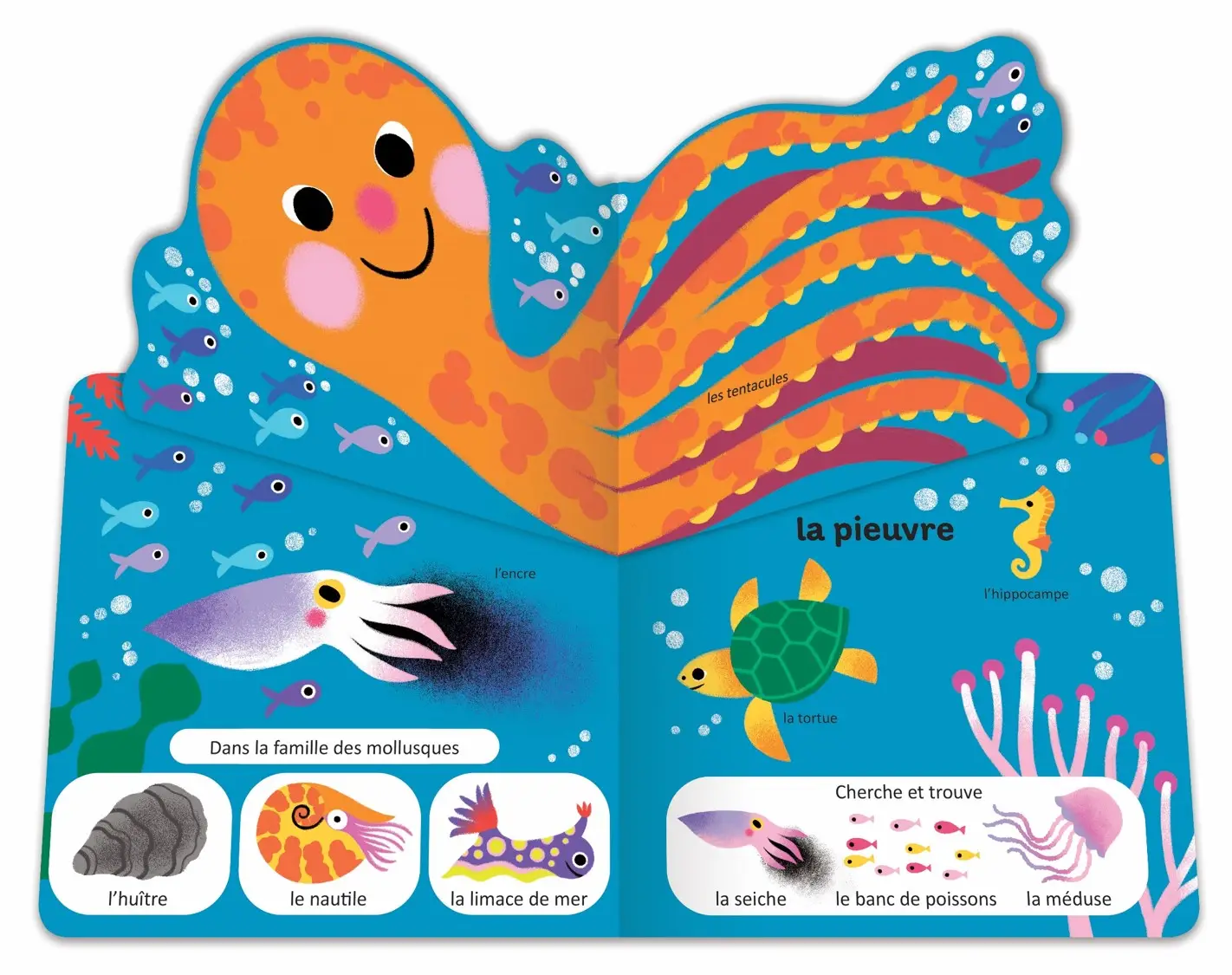 Pop.pop.pop -  Mon imagier pop-up des animaux de la mer - Dès 1 an - Livre d'éveil - 9782095015787 - page-interieure