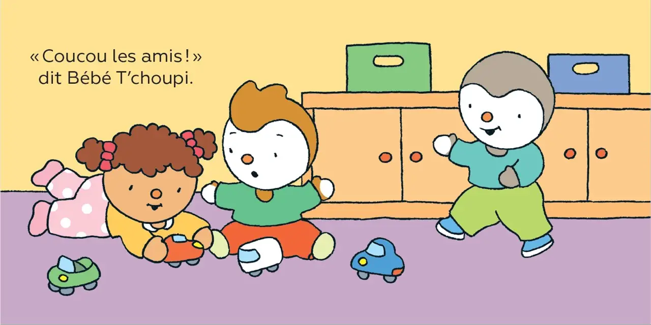 Bébé T'choupi : à la crèche - Livre d'éveil bébé dès 6 mois  - Livre d'éveil - 9782095016357 - page-interieure