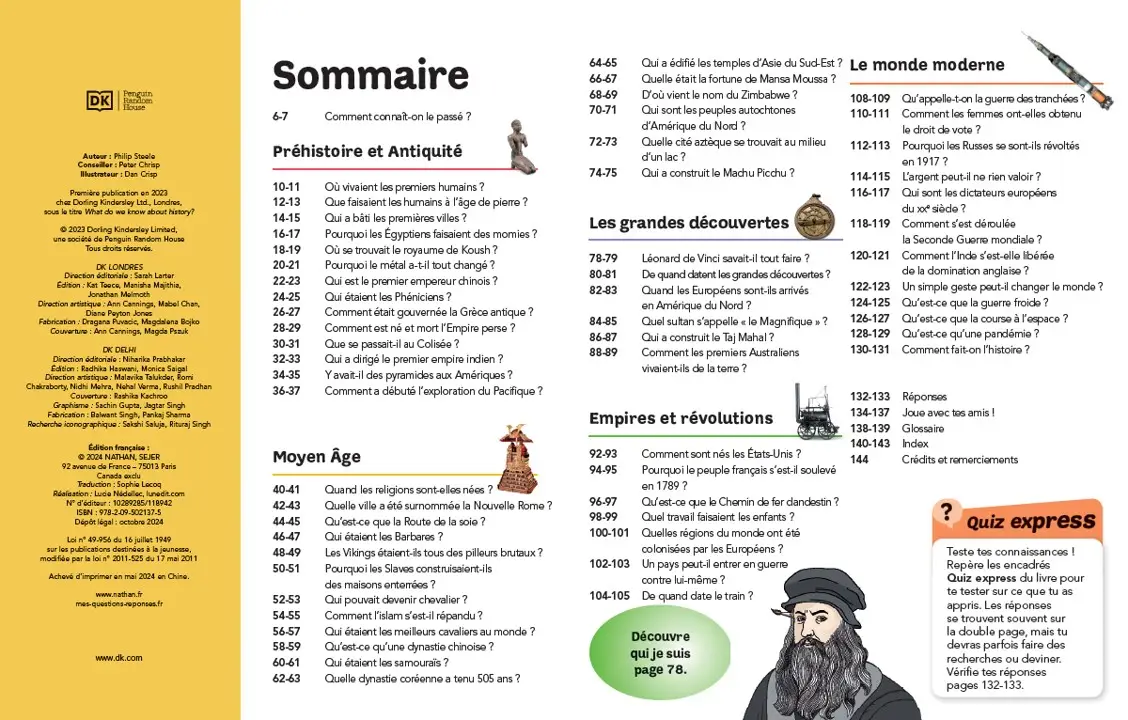 Questions Réponses : Mon encyclopédie de l'Histoire - une entrée très accessible sur l'Histoire du monde - dès 7 ans - Livre documentaire - 9782095021375 - page-interieure