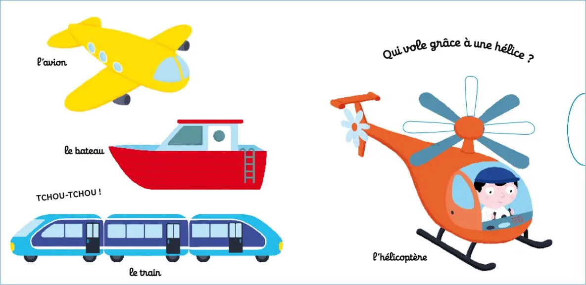 Mon imagier animé Kididoc -  les véhicules - nouvelle édition - Dès 1 an - Livre documentaire - 9782095024130 - page-interieure