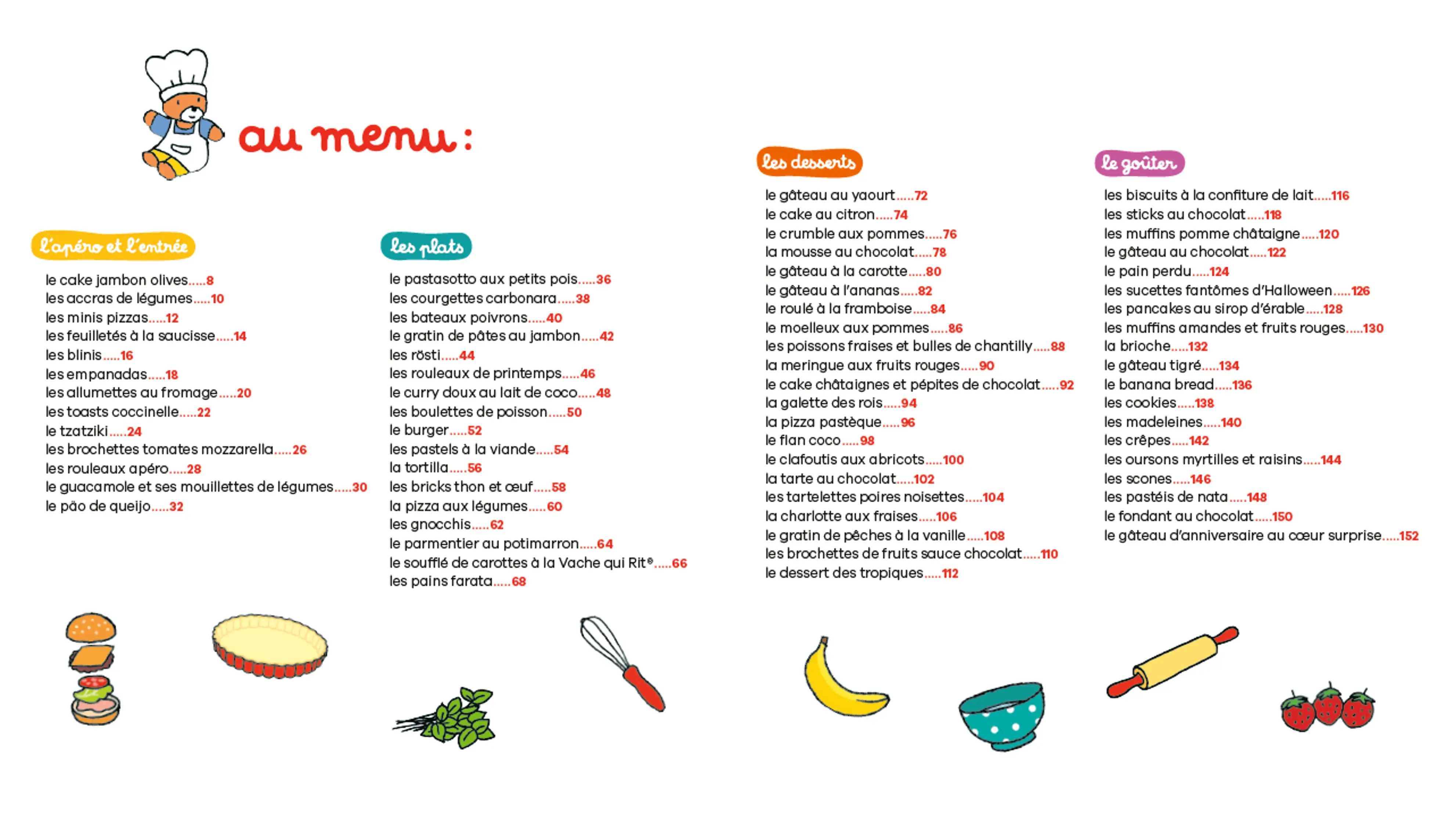 T'choupi mon grand livre de cuisine pour enfants - 70 recettes super simples, dès 3 ans (livre de recettes pour enfants) -  - 9782095029401 - page-interieure