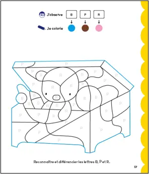 Lettres magiques - Petite section - Coloriages malins - Dès 3/4 ans - Cahier d'activités - 9782095029678 - page-intérieure