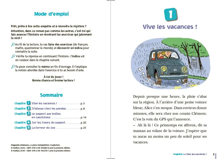 Enquête - L'énigme des Vacances - CP-CE1 Panique chez les pandas - Cahier de vacances - Cahier de vacances - 9782095034696 - page-interieure