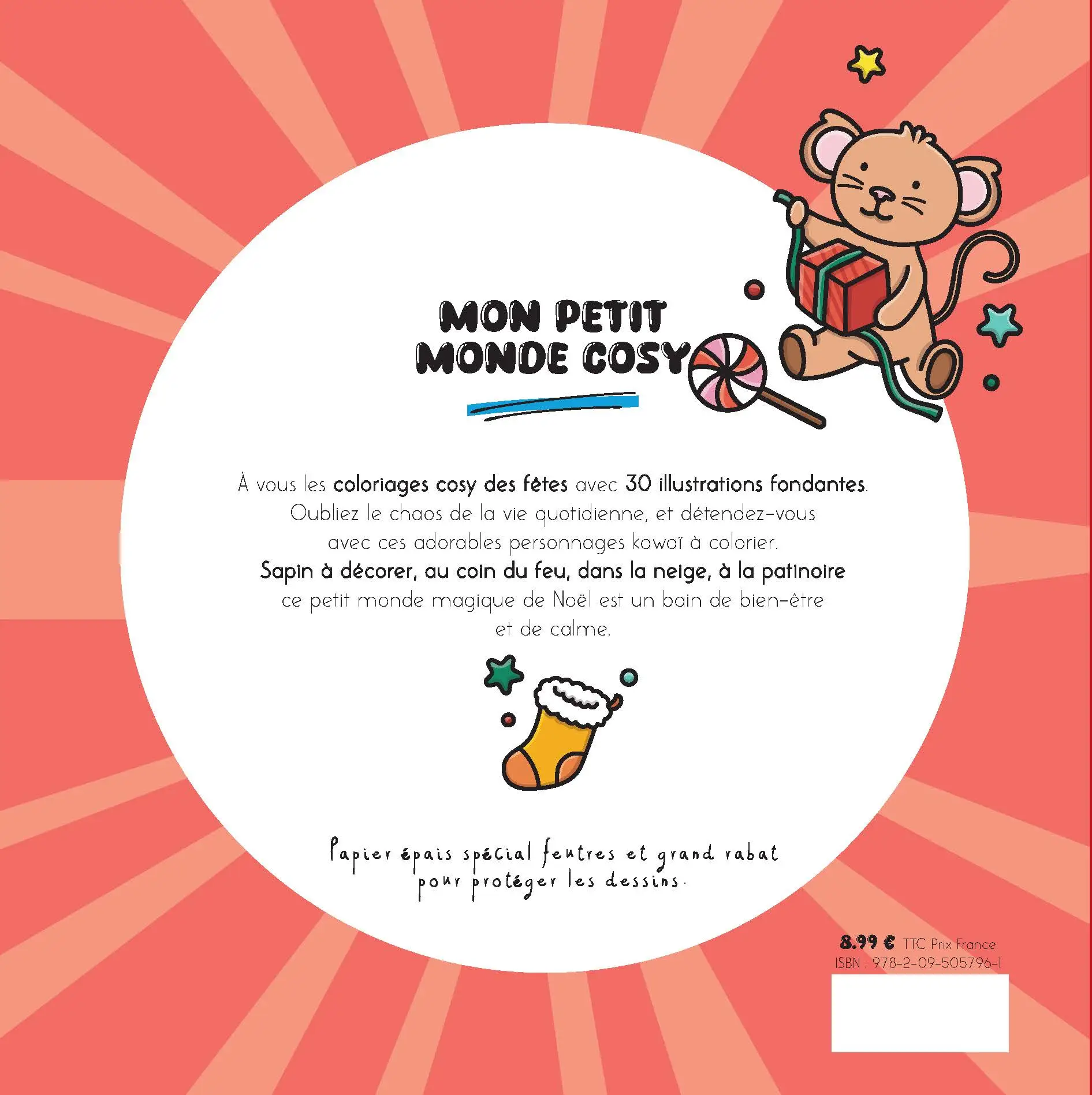 Mon petit monde cosy - So Christmas - Livre de coloriage kawaii avec 30 illustrations de Noël - coloriages adultes - Cahier d'activités - 9782095057961 - page-interieure