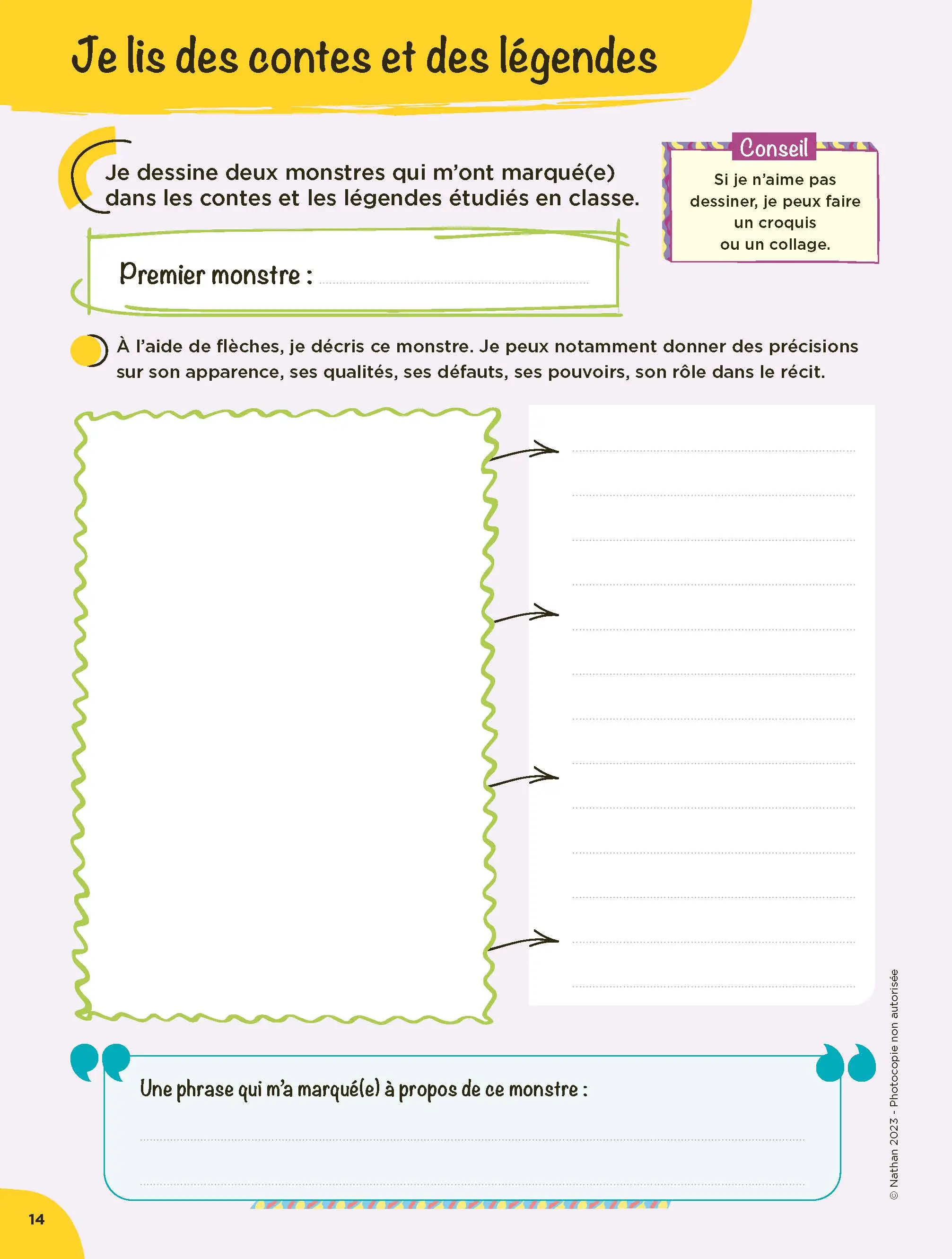 Mon Carnet de Lecteur 6e à personnaliser pour optimiser les révisions et réussir - Cahier de l'élève - 9782095020965 - page intérieure  CL6 14