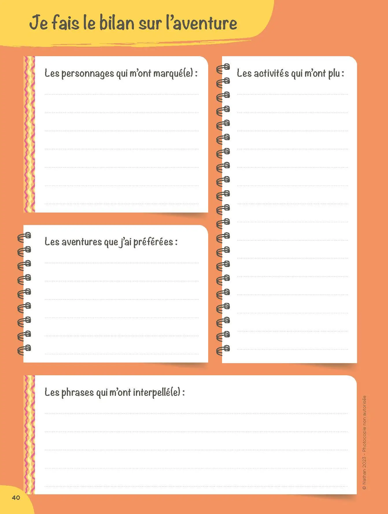 Mon Carnet de Lecteur 6e à personnaliser pour optimiser les révisions et réussir - Cahier de l'élève - 9782095020965 - page intérieure CL6 40