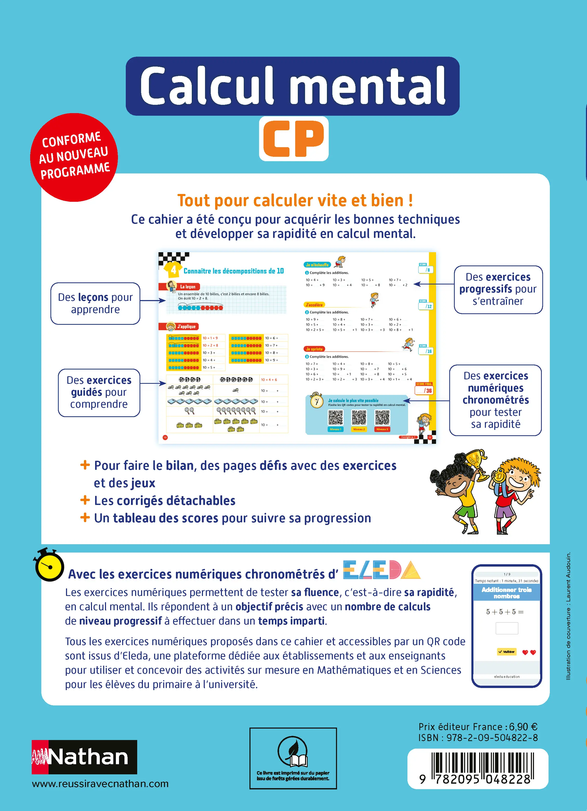 Calcul Mental CP 6-7 ans - Cahier d'exercices progressifs et corrigés - Cahier d'exercices - 9782095048228 - page intérieure plat 4
