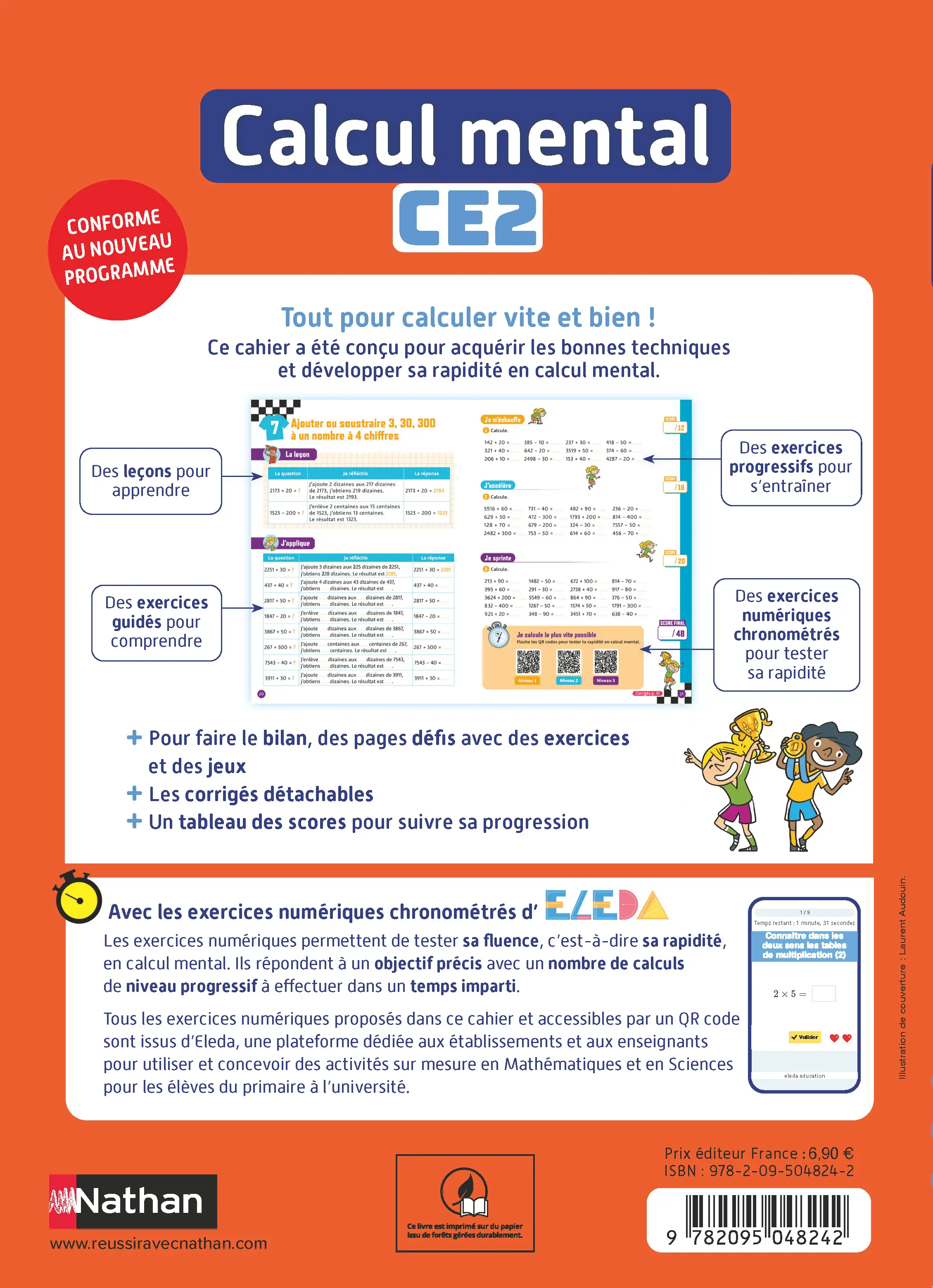 Calcul Mental CE2 8-9 ans - Cahier d'exercices progressifs avec tables de multiplication - Cahier d'exercices - 9782095048242 - page intérieure plat 4