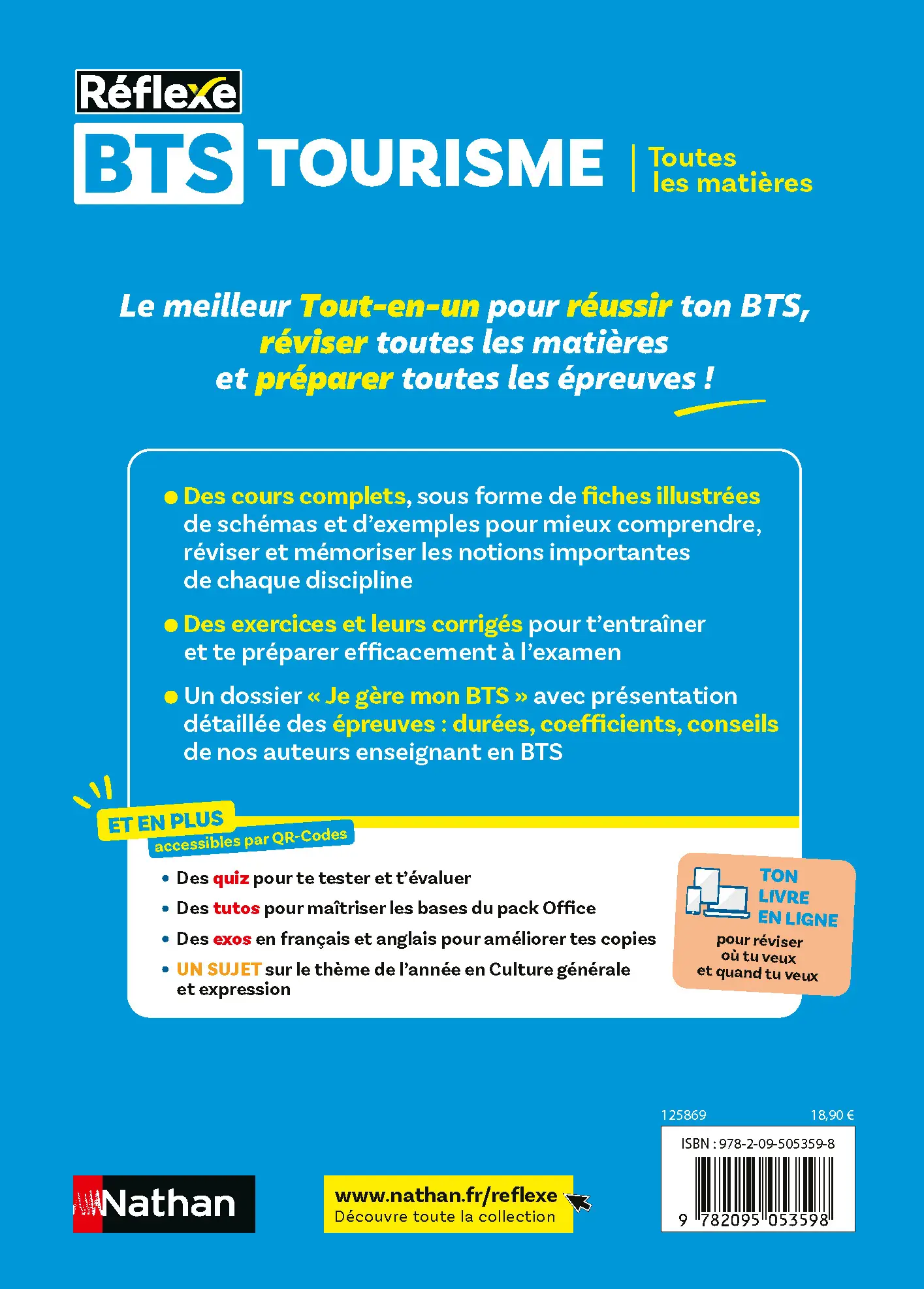 BTS Tourisme 1re et 2e années  - Toutes les matières - Réflexe - Examen 2026 -  - 9782095053598 - page intérieure plat 4