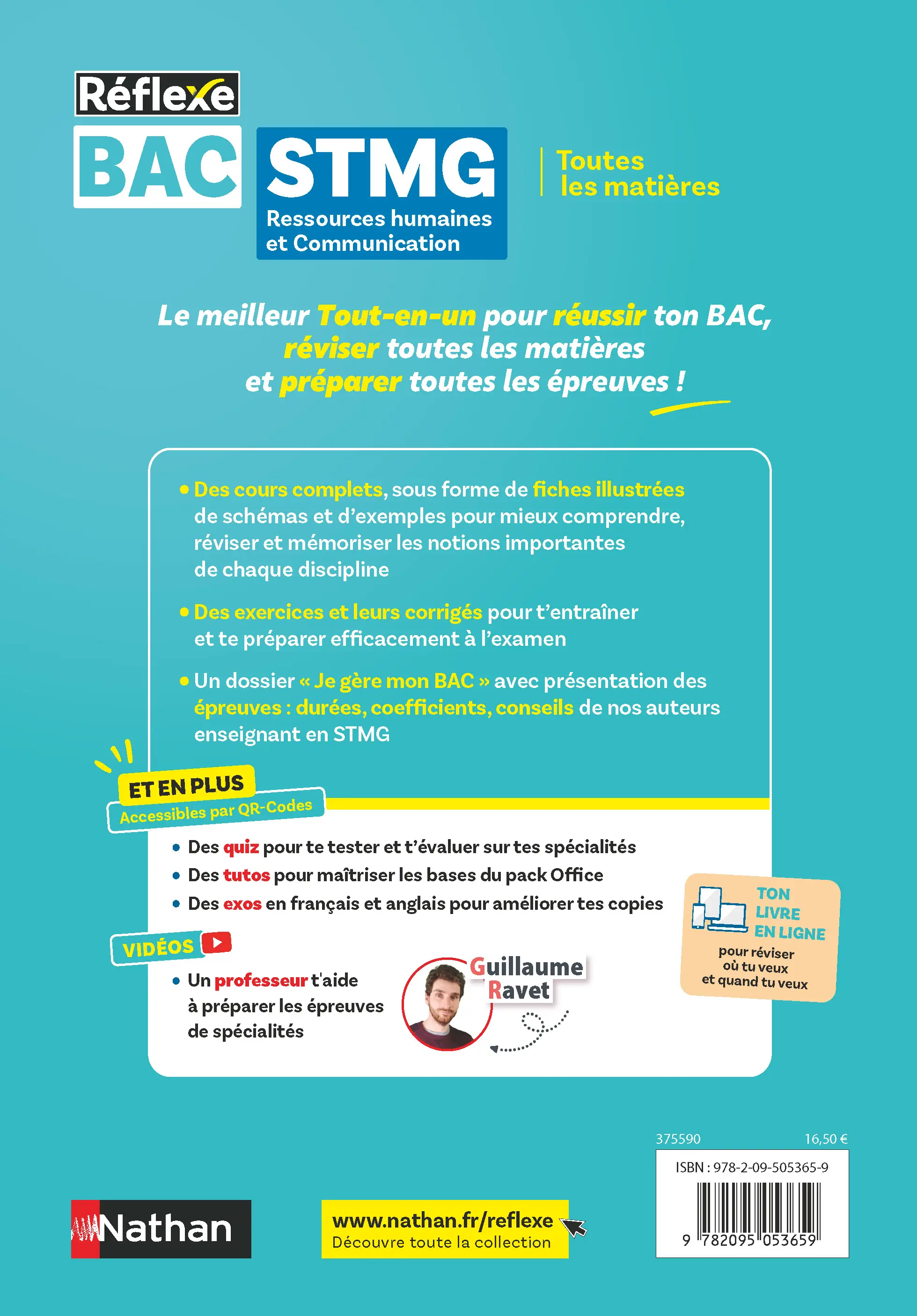 Bac STMG Ressources humaines et Communication Tle + Spécialités 1re - Toutes les matières - Réflexe - 2026 - Livre parascolaire - 9782095053659 - page intérieure plat 4