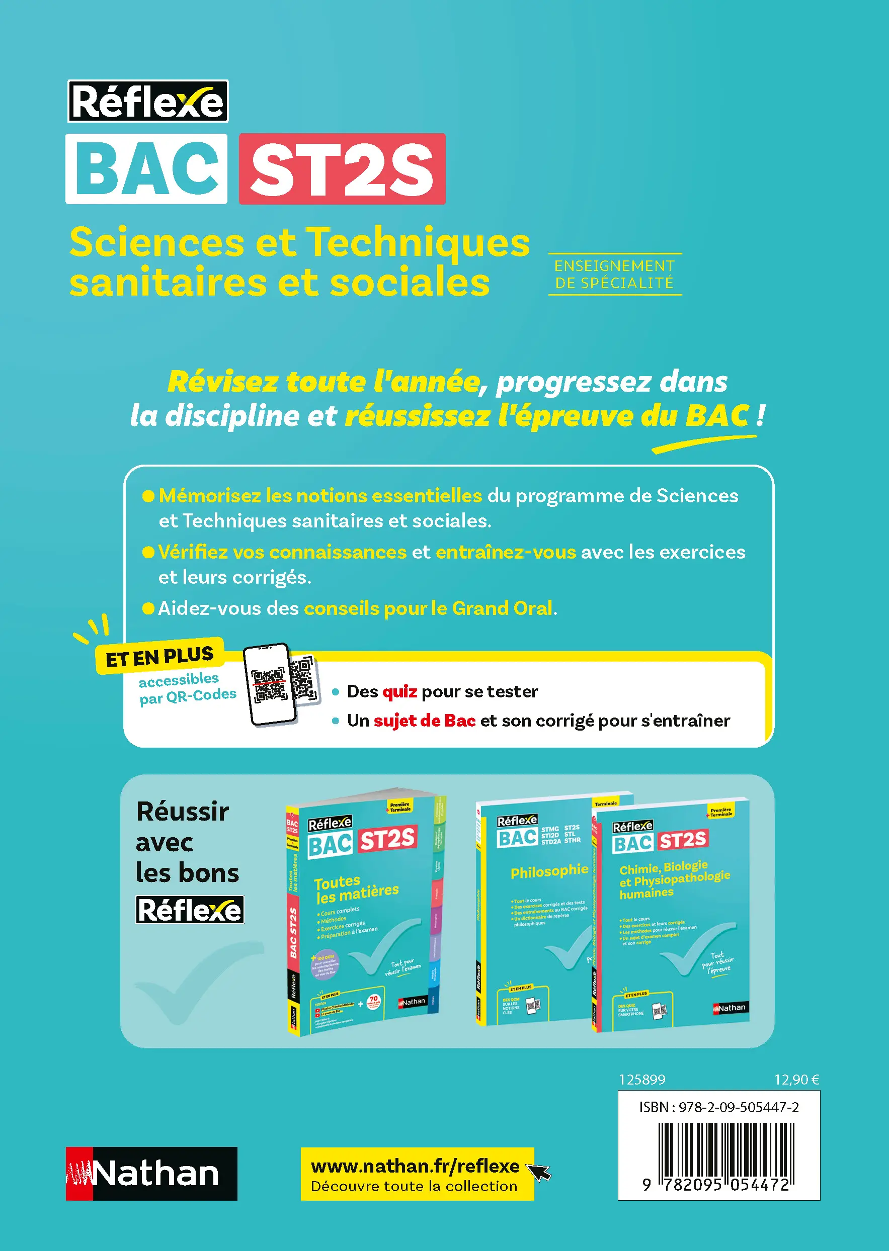 Guide Bac ST2S - Spécialité Sciences et Techniques Sanitaires et Sociales 1re/ Tle - Réflexe -  - 9782095054472 - page intérieure plat 4