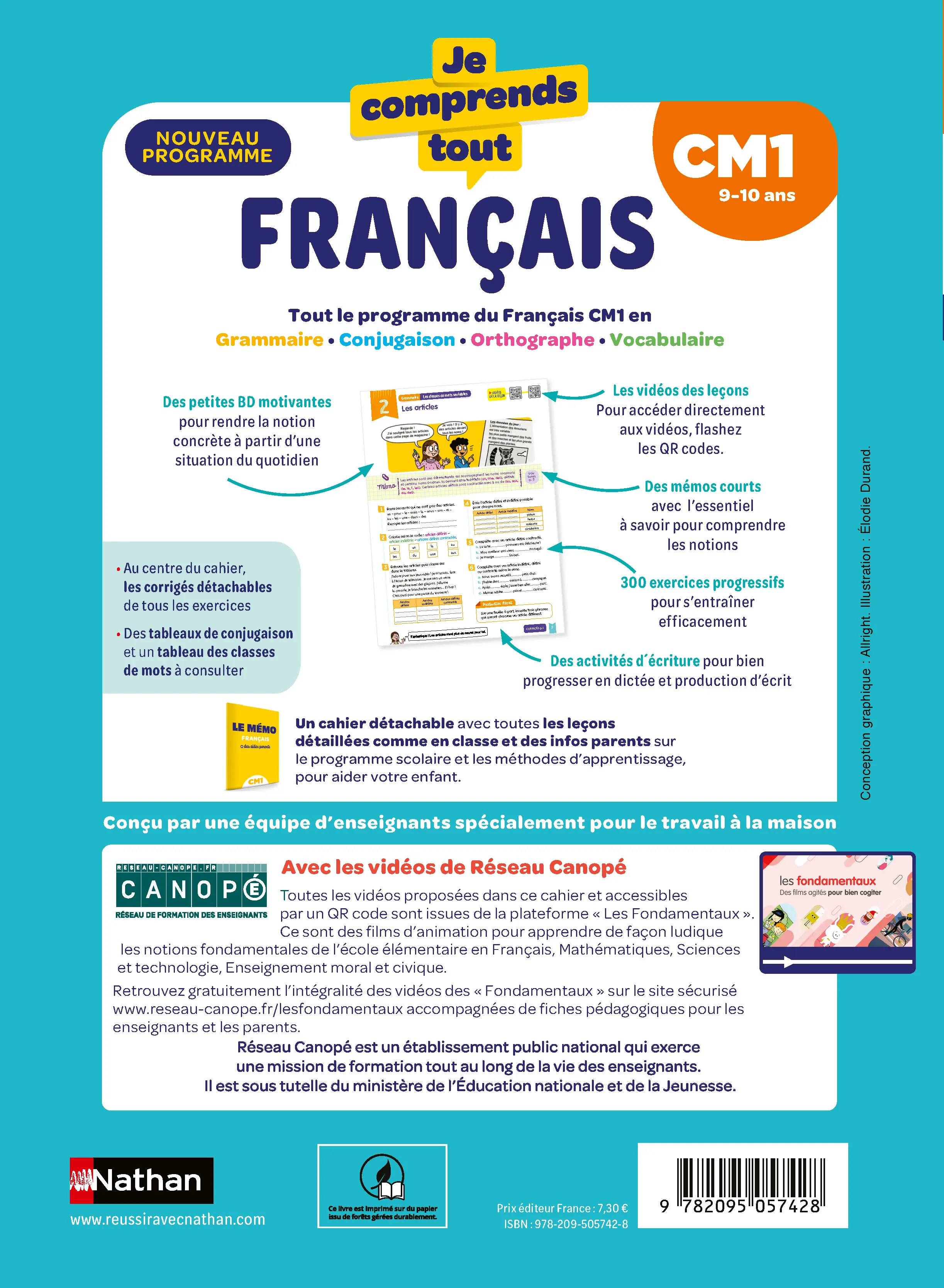 Je Comprends Tout - Maths CM1 - 300 exercices progressifs avec corrigés détachables et tables de multiplication - Tout-en-un - 9782095057435 - page intérieure plat 4