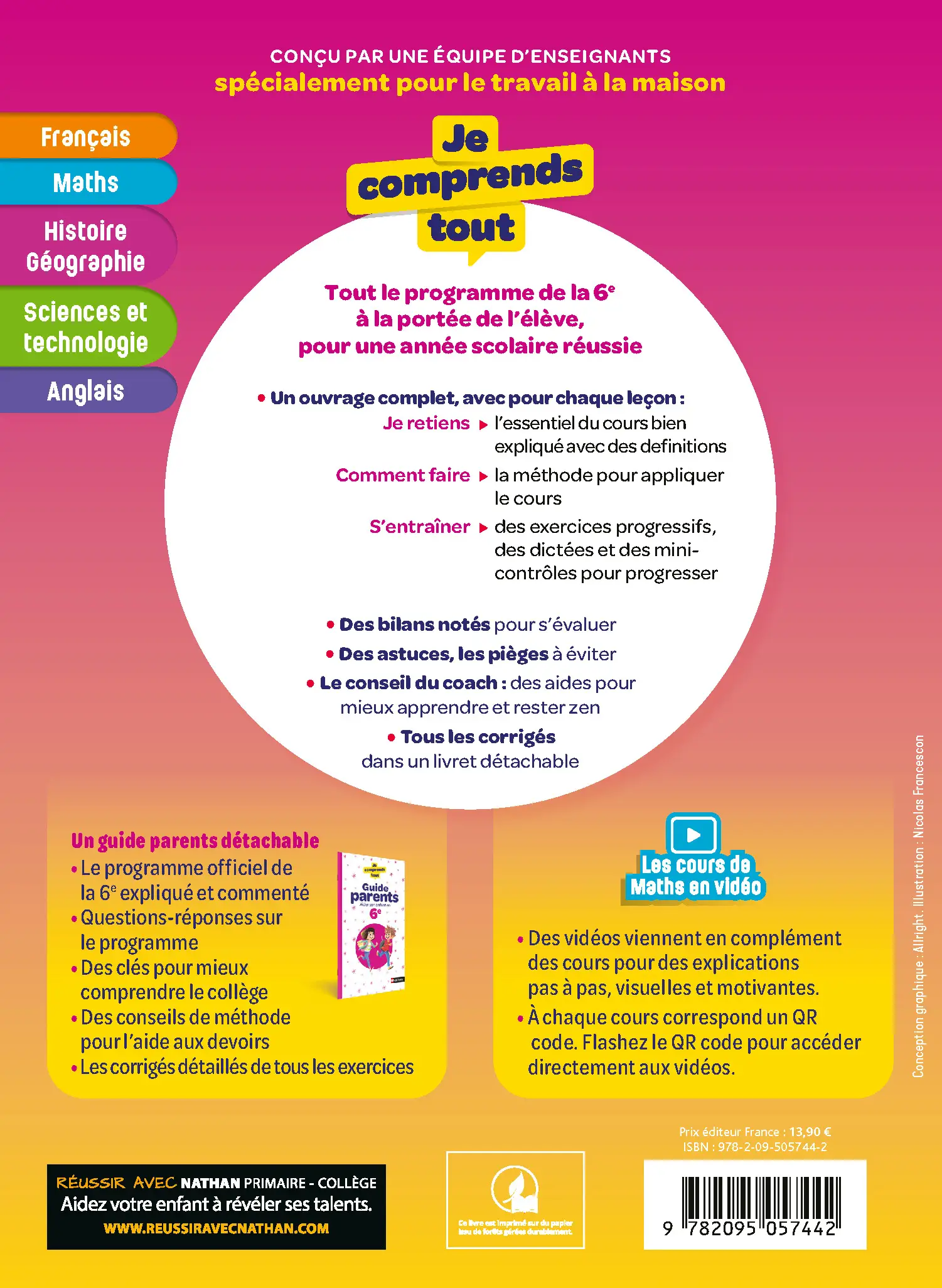 Je Comprends Tout ! 6e - Toutes les matières pour réussir son année de 6e - Cours, méthodes, exercices progressifs - Guide parents inclus - Tout-en-un - 9782095057442 - page intérieure plat 4