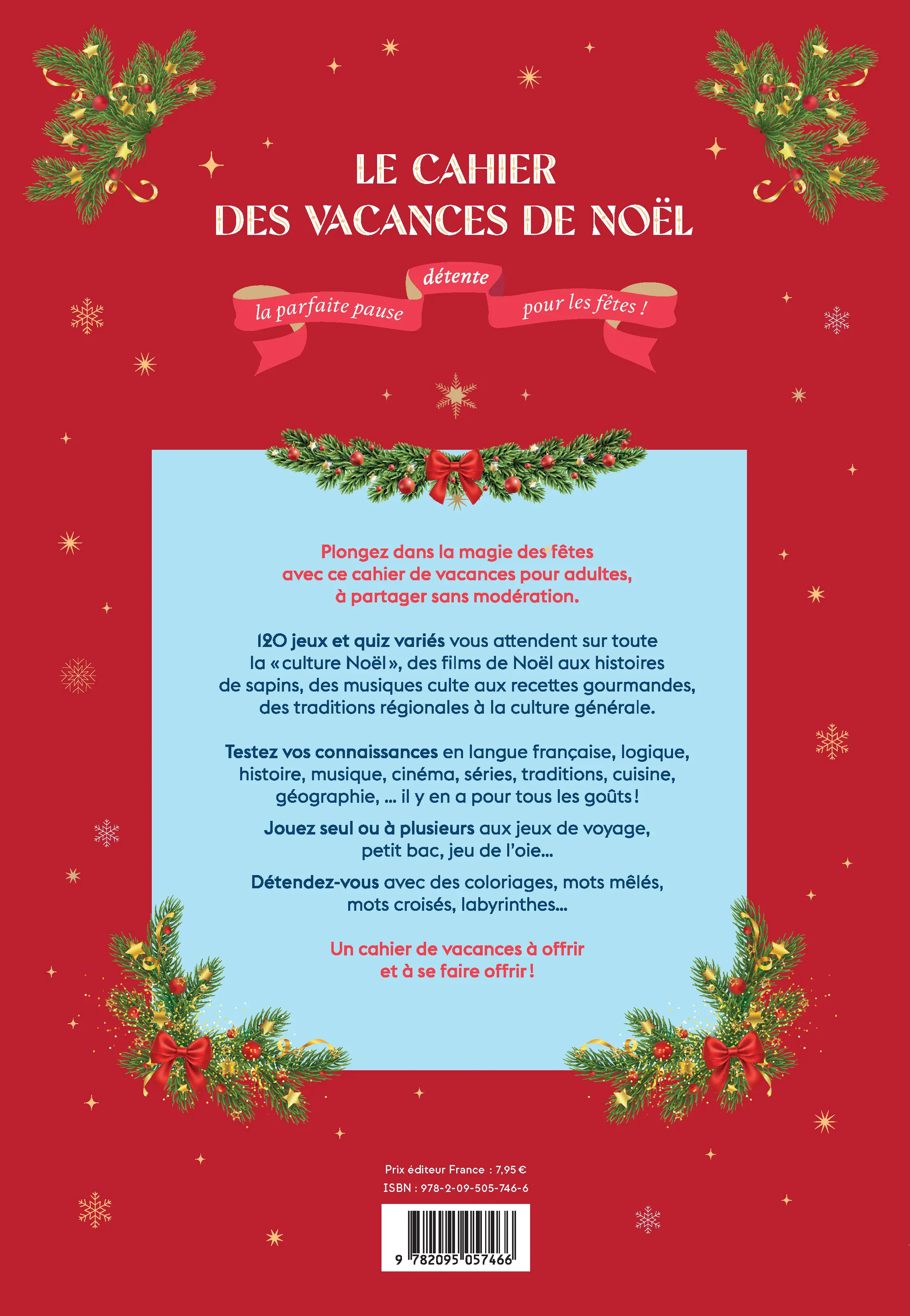 Le Cahier des Vacances de Noël - 64 pages de jeux drôles et variés pour se cultiver et s'amuser - Idée cadeau Secret Santa - Cahier de vacances - 9782095057466 - page intérieure plat 4