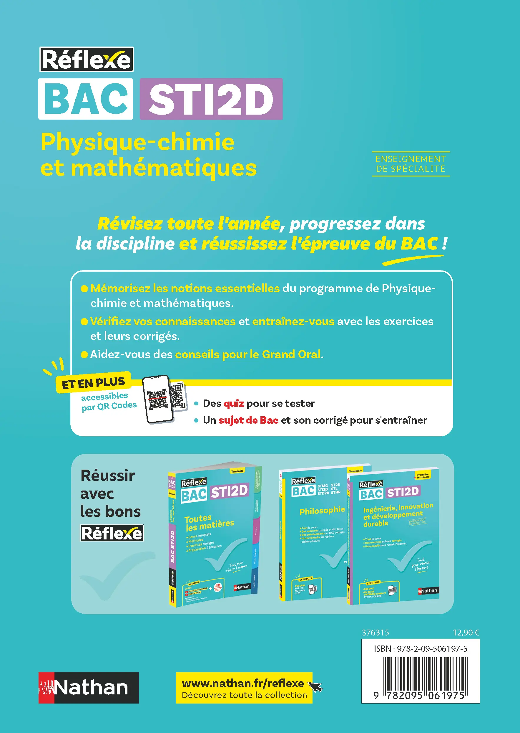 Bac STI2D - Physique-chimie et Mathématiques - 1re/Tle - Réflexe - Bacs 2026 et 2027 - Livre parascolaire - 9782095061975 - page intérieure plat 4