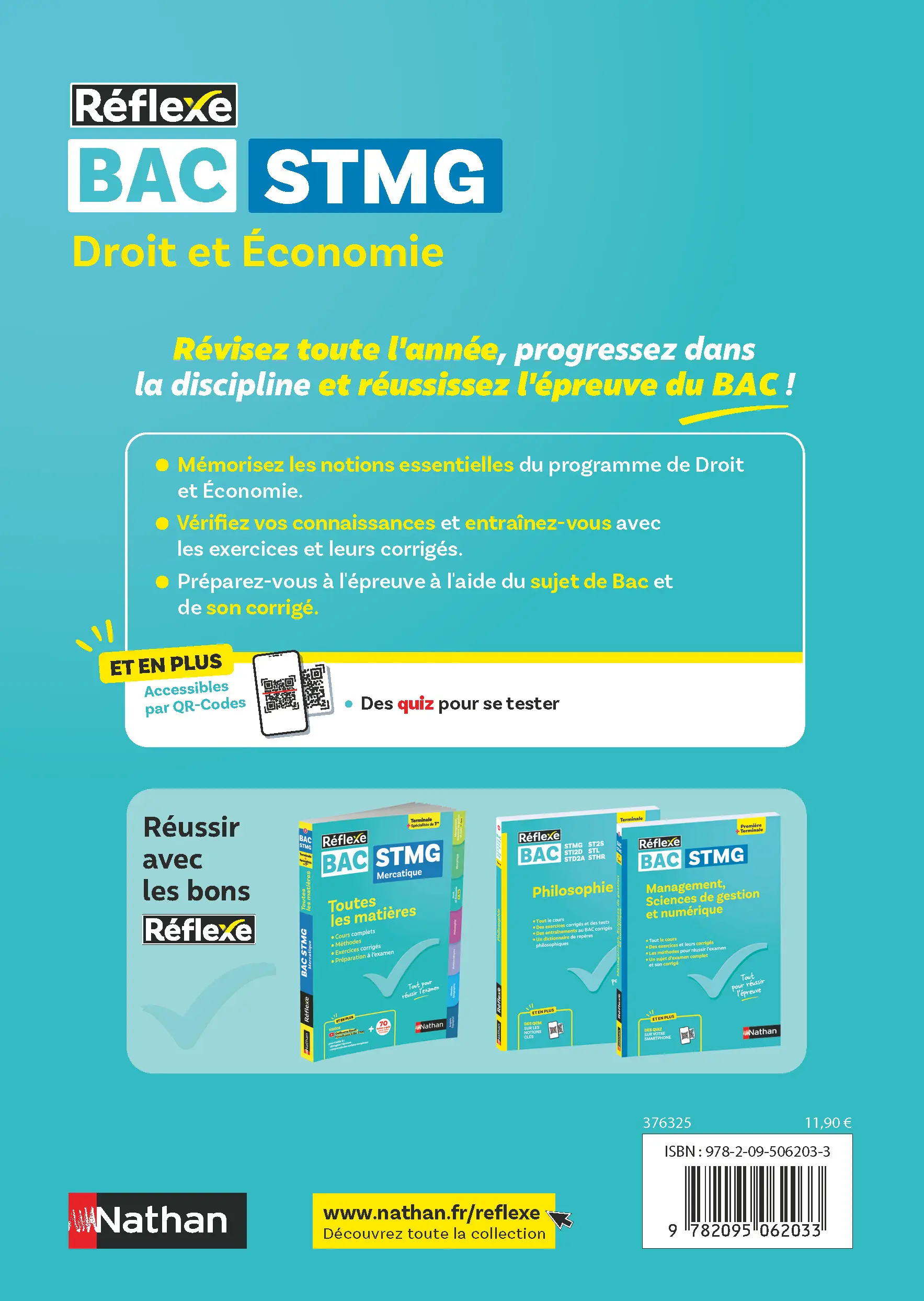 Bac STMG - Droit et Économie - 1re/Tle - Réflexe - Bacs 2026 et 2027 - Livre parascolaire - 9782095062033 - page intérieure plat 4