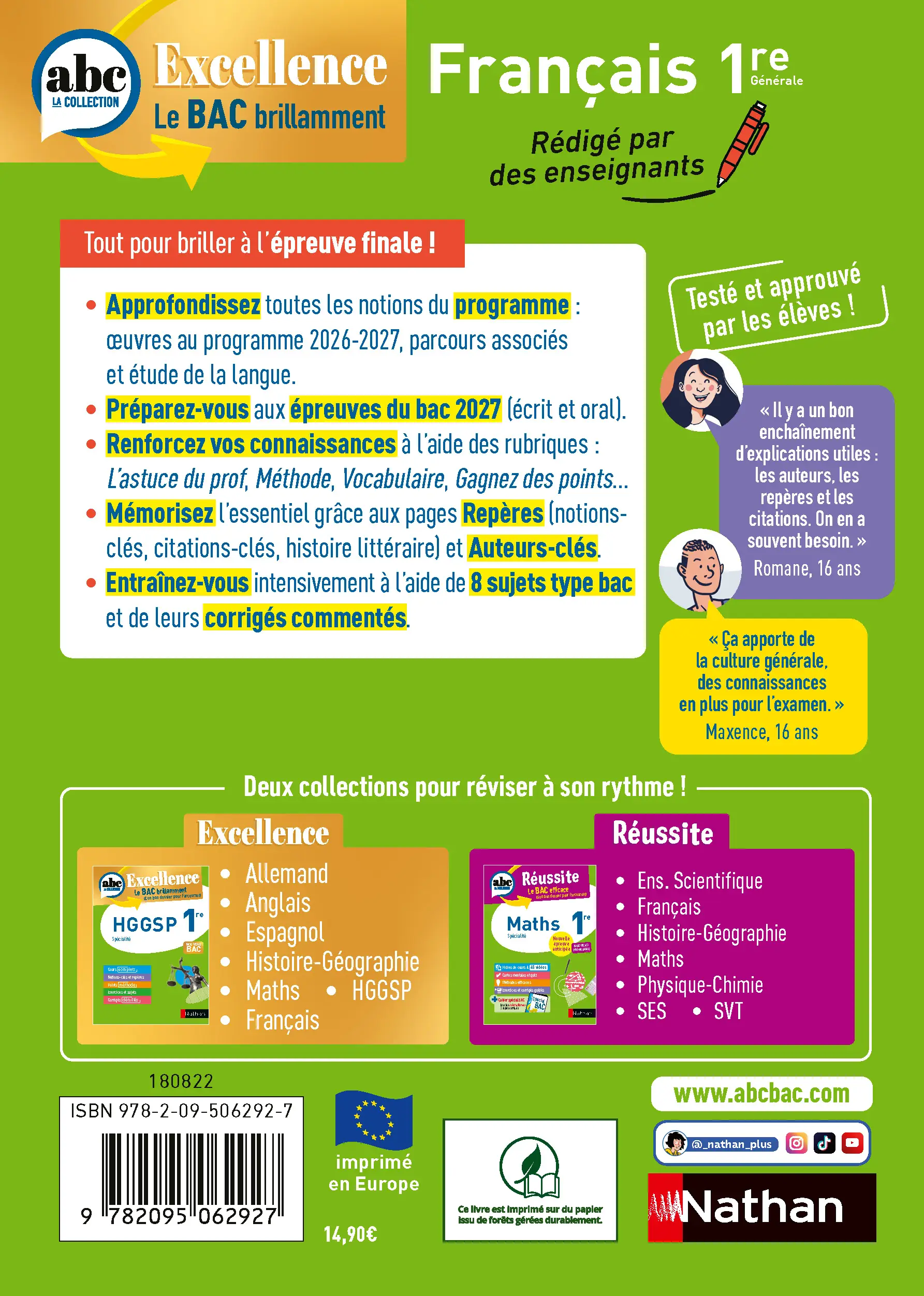 Français 1re - ABC Excellence - Bac 2027 - Cours complets, Notions-clés et vidéos, Points méthode, Exercices et corrigés détaillés - Livre de cours, méthode et exercices - 9782095062927 - page intérieure plat 4