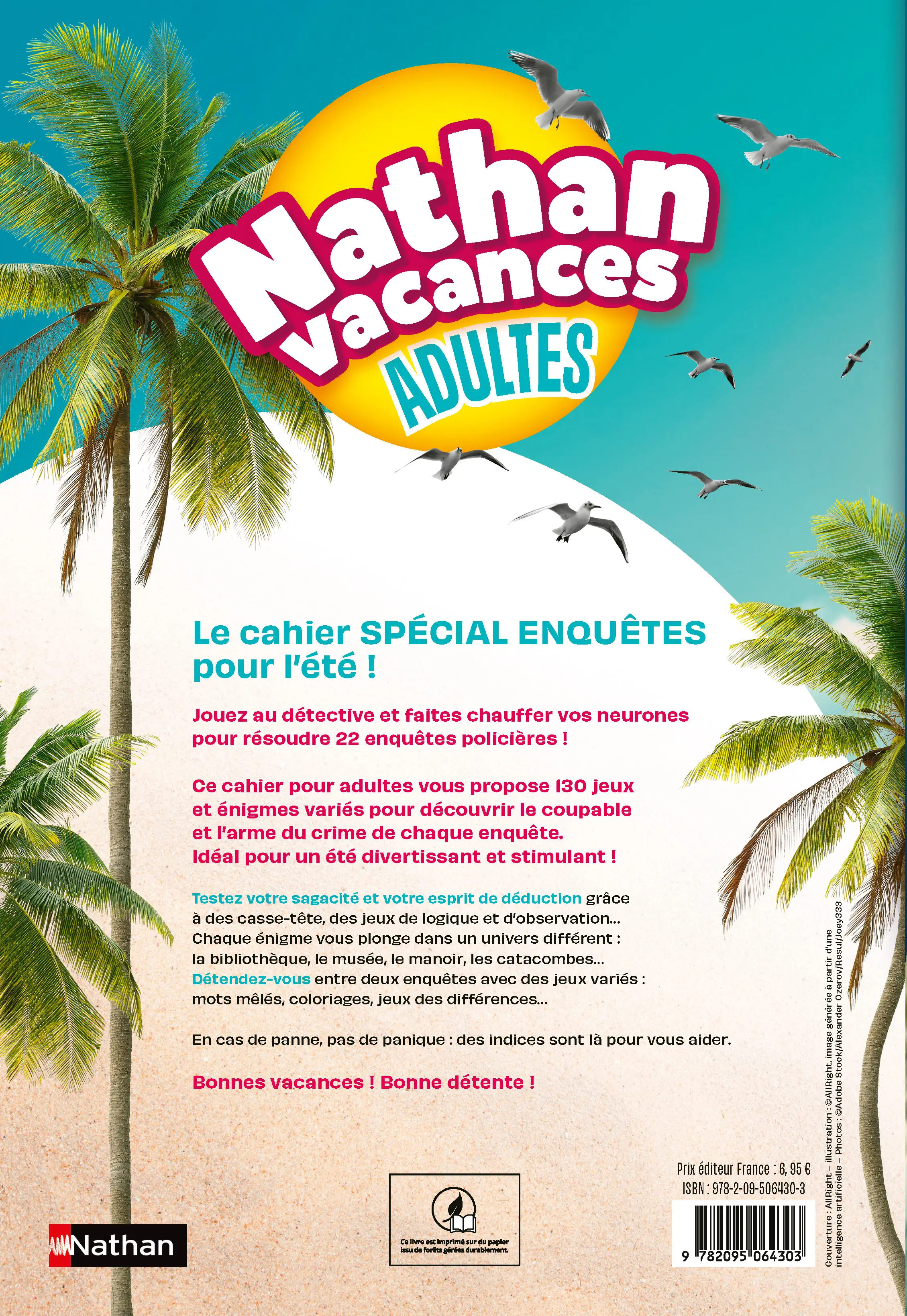 Cahier de vacances adultes 2026 - Spécial Enquêtes - 130 jeux et casse-têtes pour trouver les coupables ! - Cahier de vacances - 9782095064303 - page intérieure plat 4