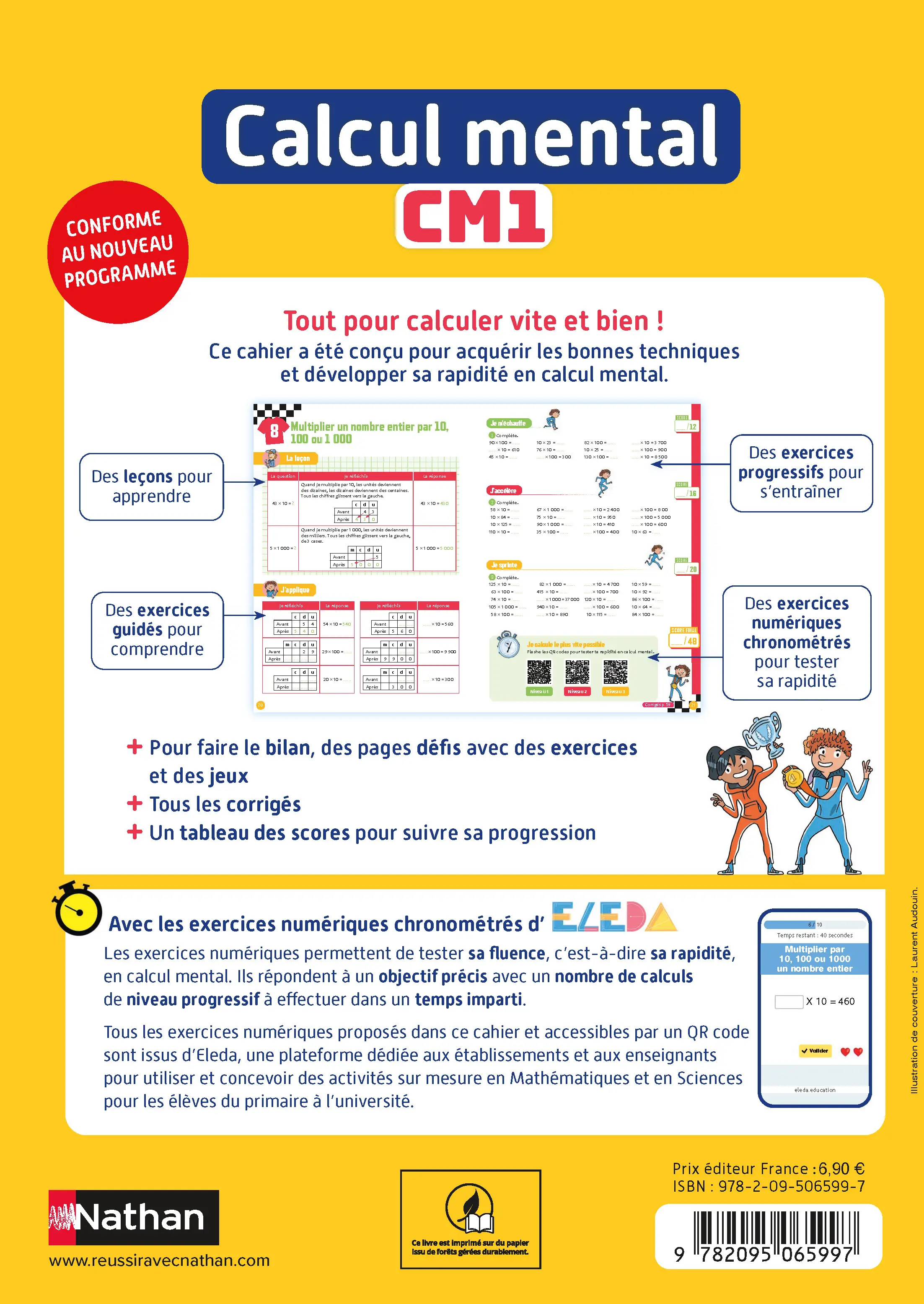 Calcul mental CM1 | Maths primaire 9-10 ans | Entraînement quotidien, exercices progressifs et révisions - Cahier d'exercices - 9782095065997 - page intérieure plat 4