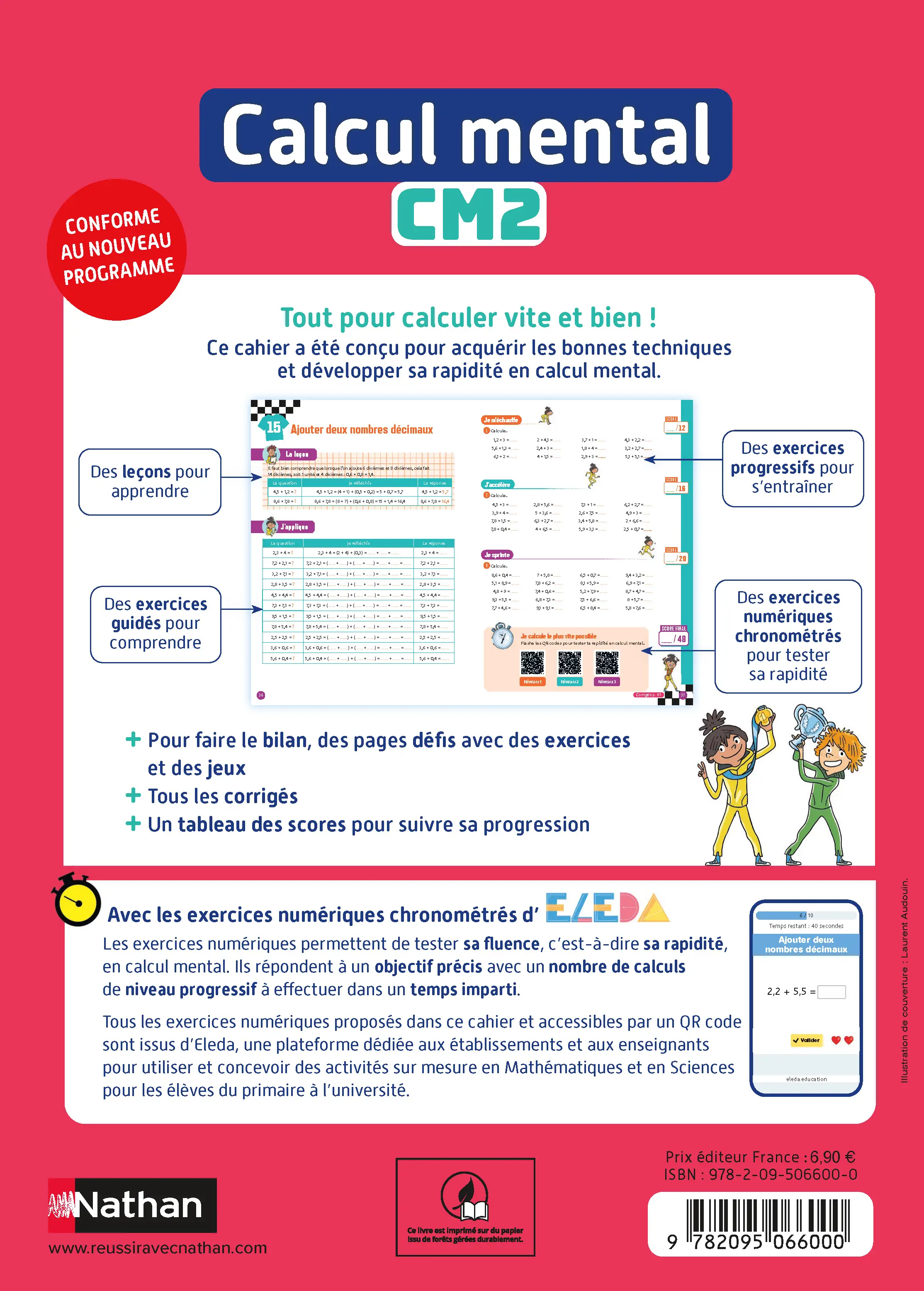 Calcul mental CM2 | Maths primaire 10-11 ans | Entraînement progressif, rapidité et révisions avant le collège - Cahier d'exercices - 9782095066000 - page intérieure plat 4