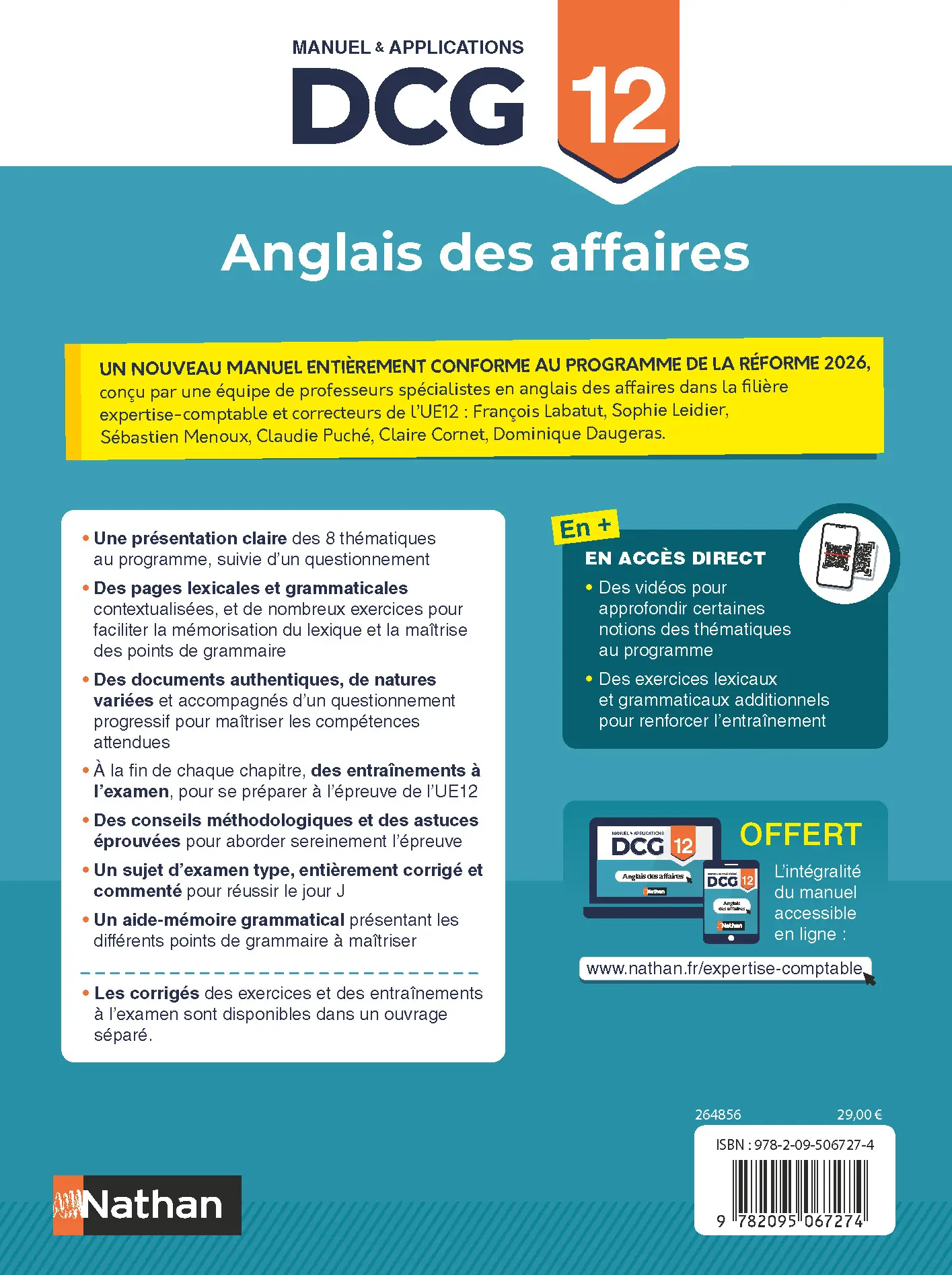 DCG 12 - Anglais des affaires - Manuel & Applications - Nouveau programme 2026 -  - 9782095067274 - page intérieure plat 4