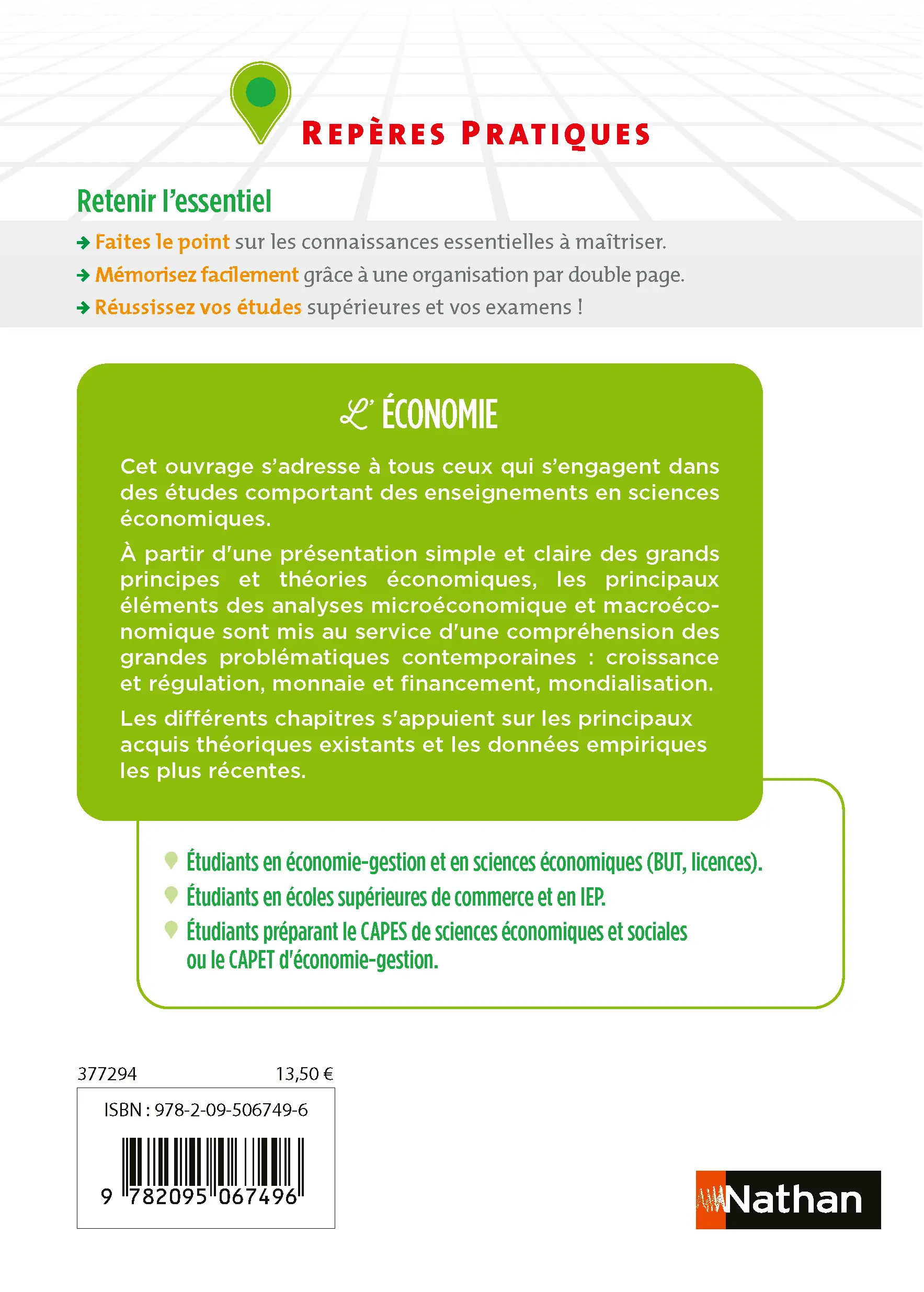 L'économie - Repères pratiques - La collection pour retenir l'essentiel -  - 9782095067496 - page intérieure plat 4