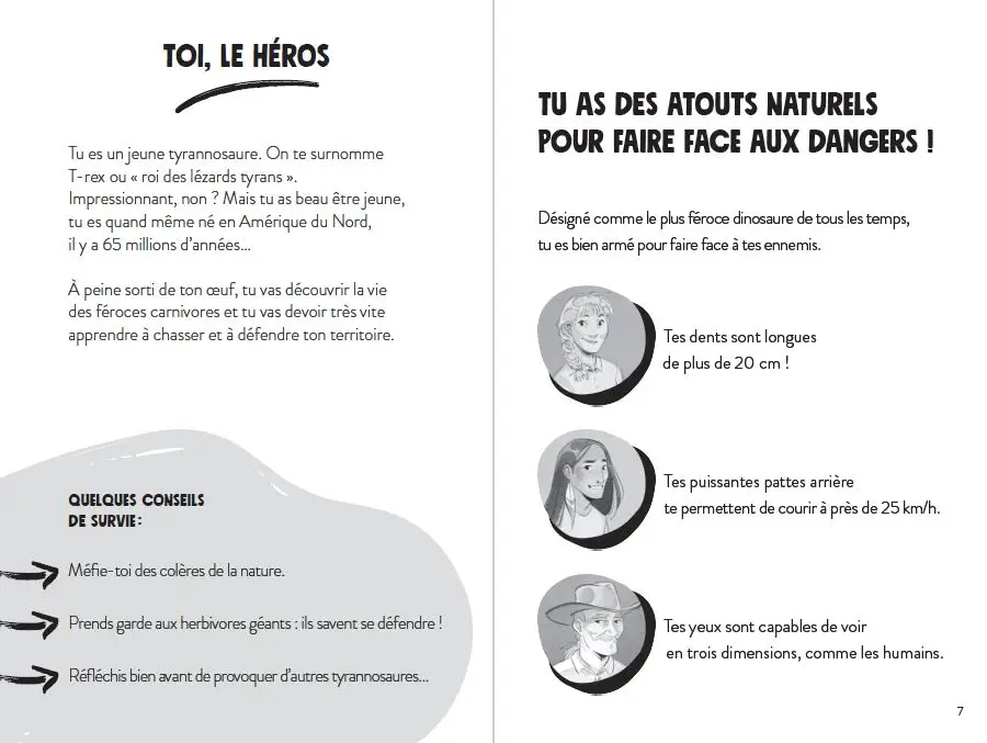 Tu es le héros - Dans la peau d'un dinosaure -  Un livre dont TU ES LE HÉROS ! - Livre immersif - À partir de 8 ans - Roman - 9782095033811 - page-interieure002